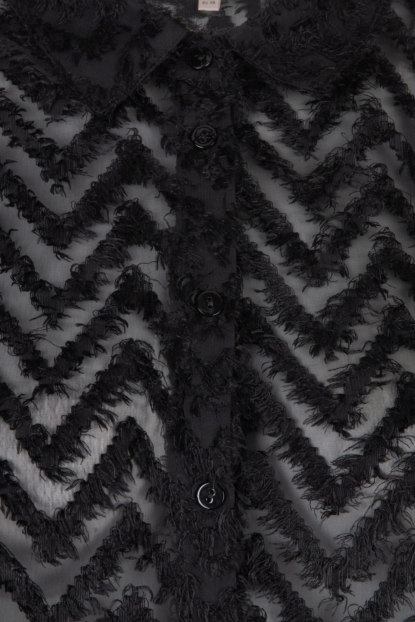 BLOUSE BASIC FLUFFY PLUMETIS BLACK 6