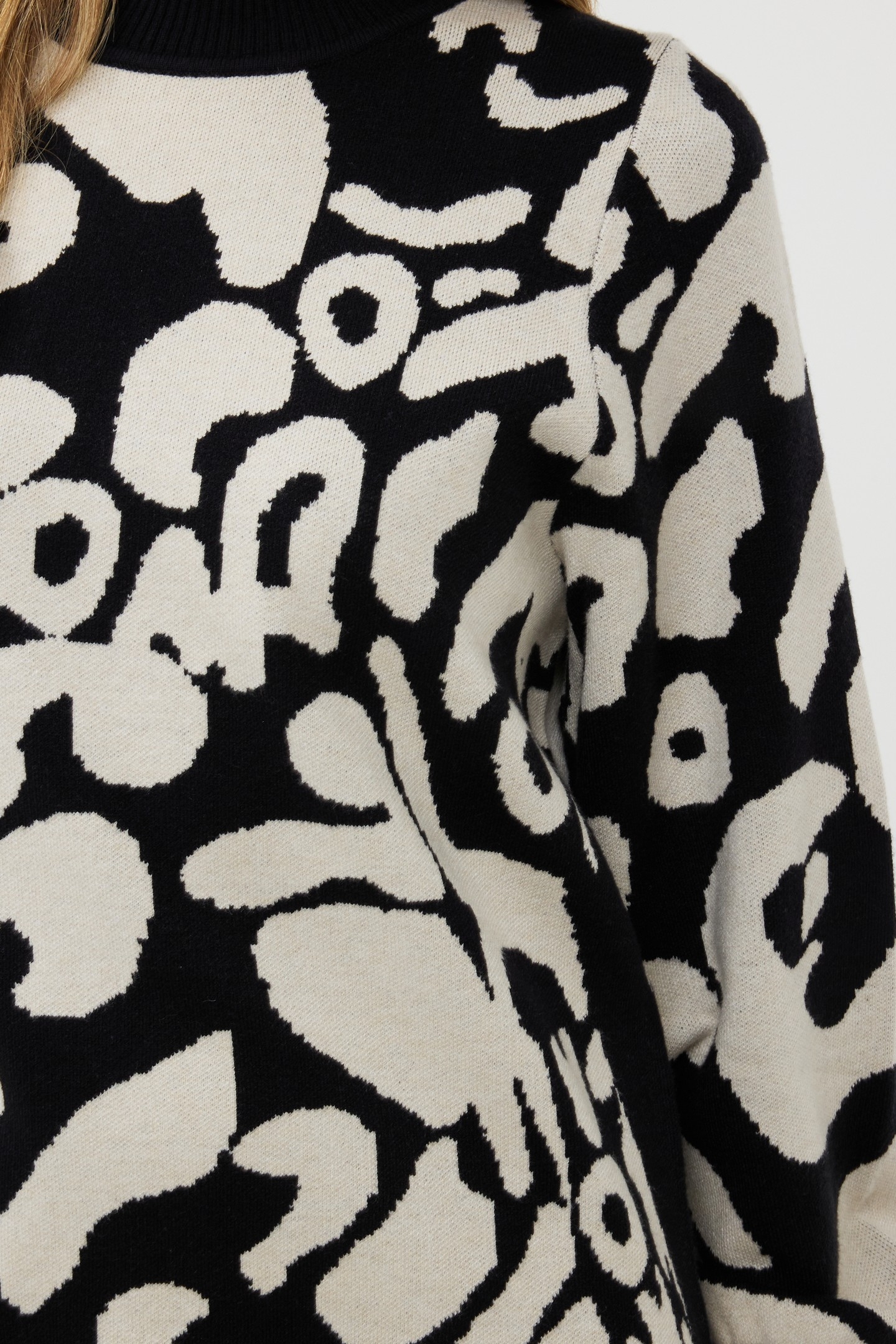 DRESS 2TONE JACQUARD ANIMAL BLACK / GREY 6