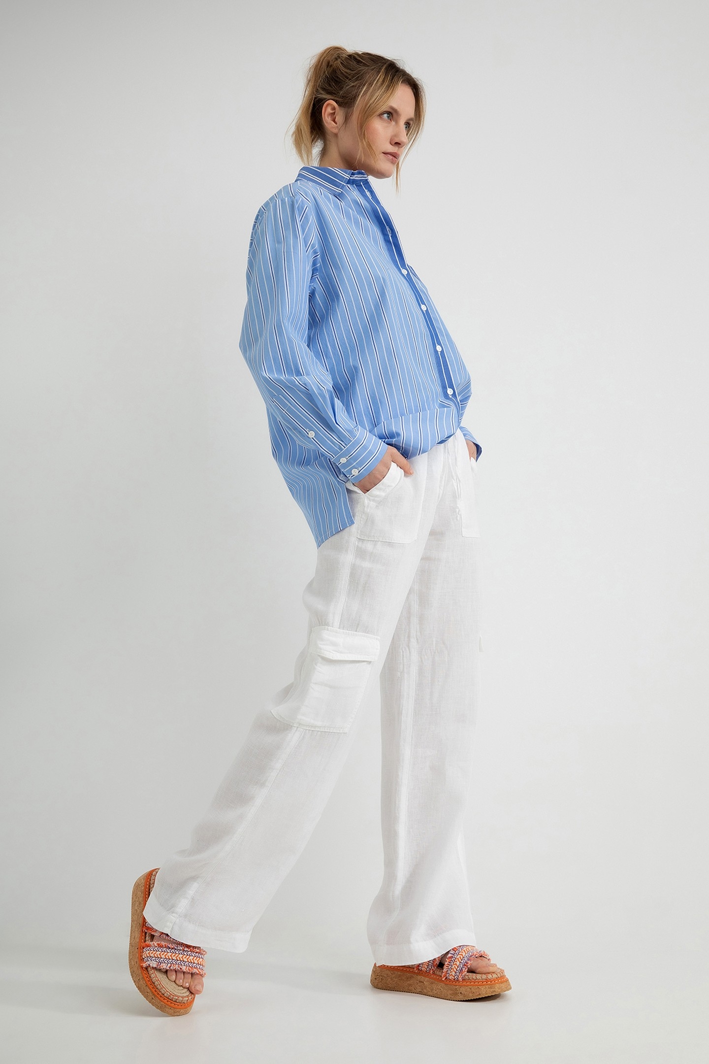 DORIS BLOUSE LIGHT BLUE STRIPE 4