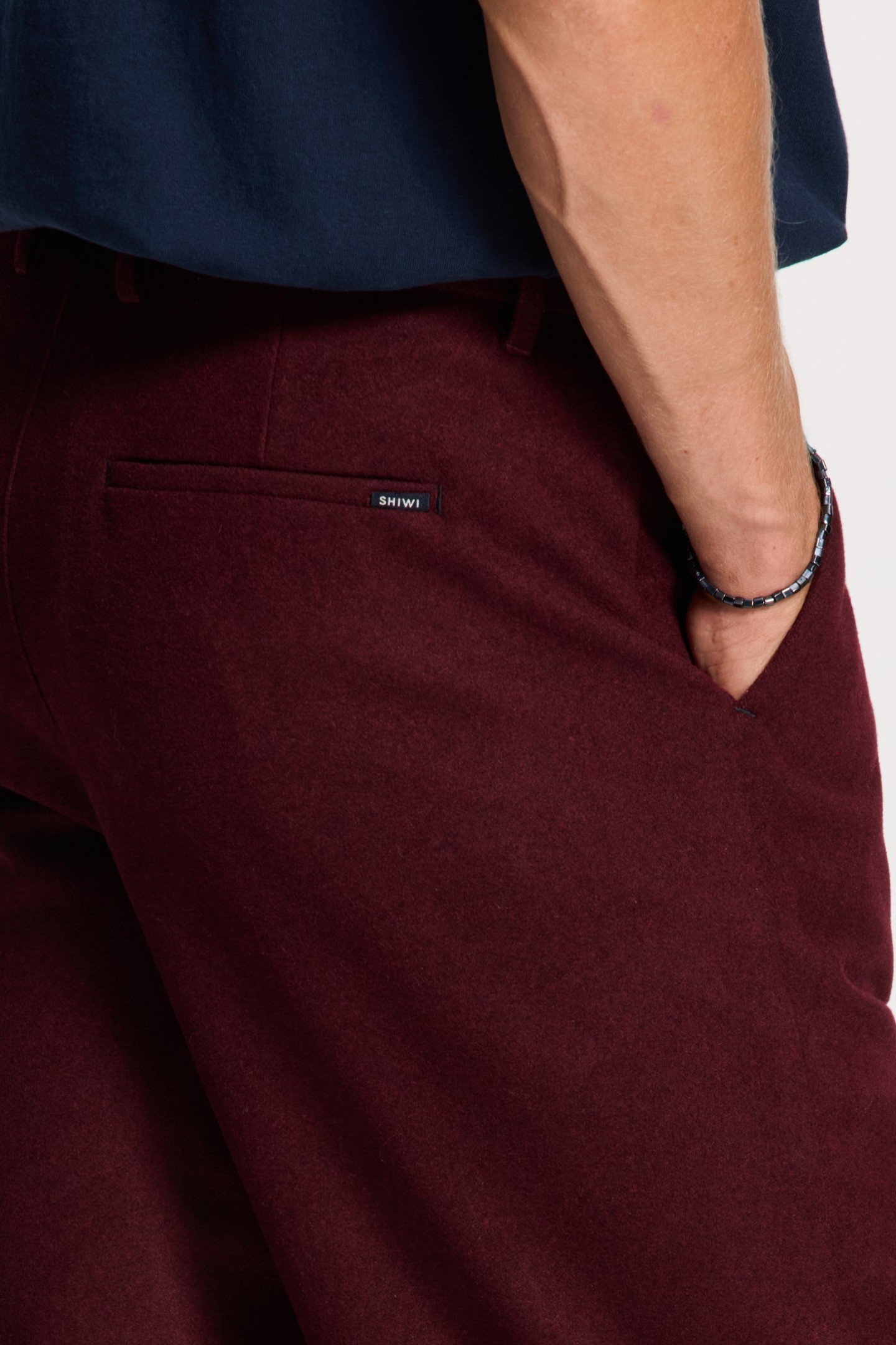 FORD WOOL BLEND STRAIGHT FIT TROUSERS RED EARTH 8