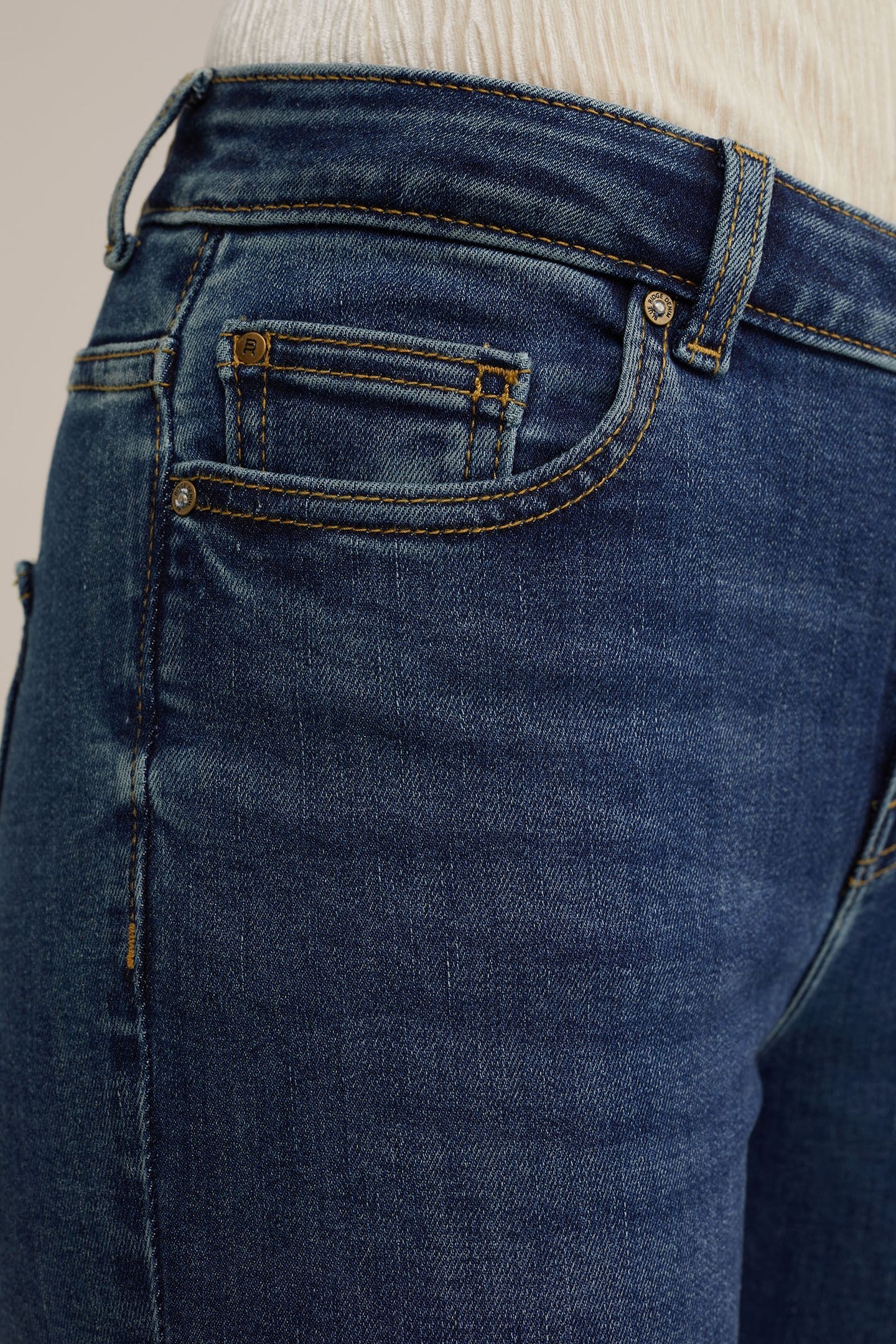 5-POCKET MID WAIST DARK BLUE 6