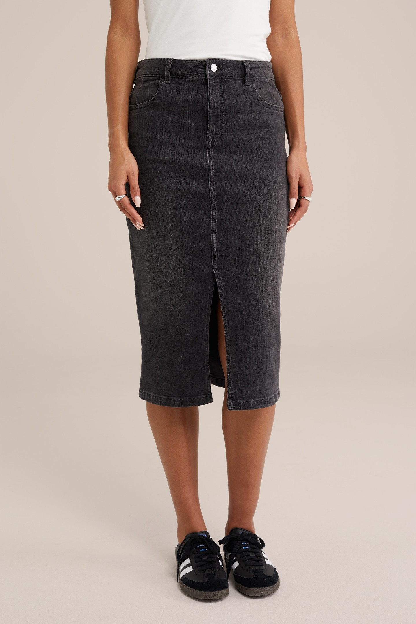 SKIRT MEDIUM LENGTH DARK GREY 3