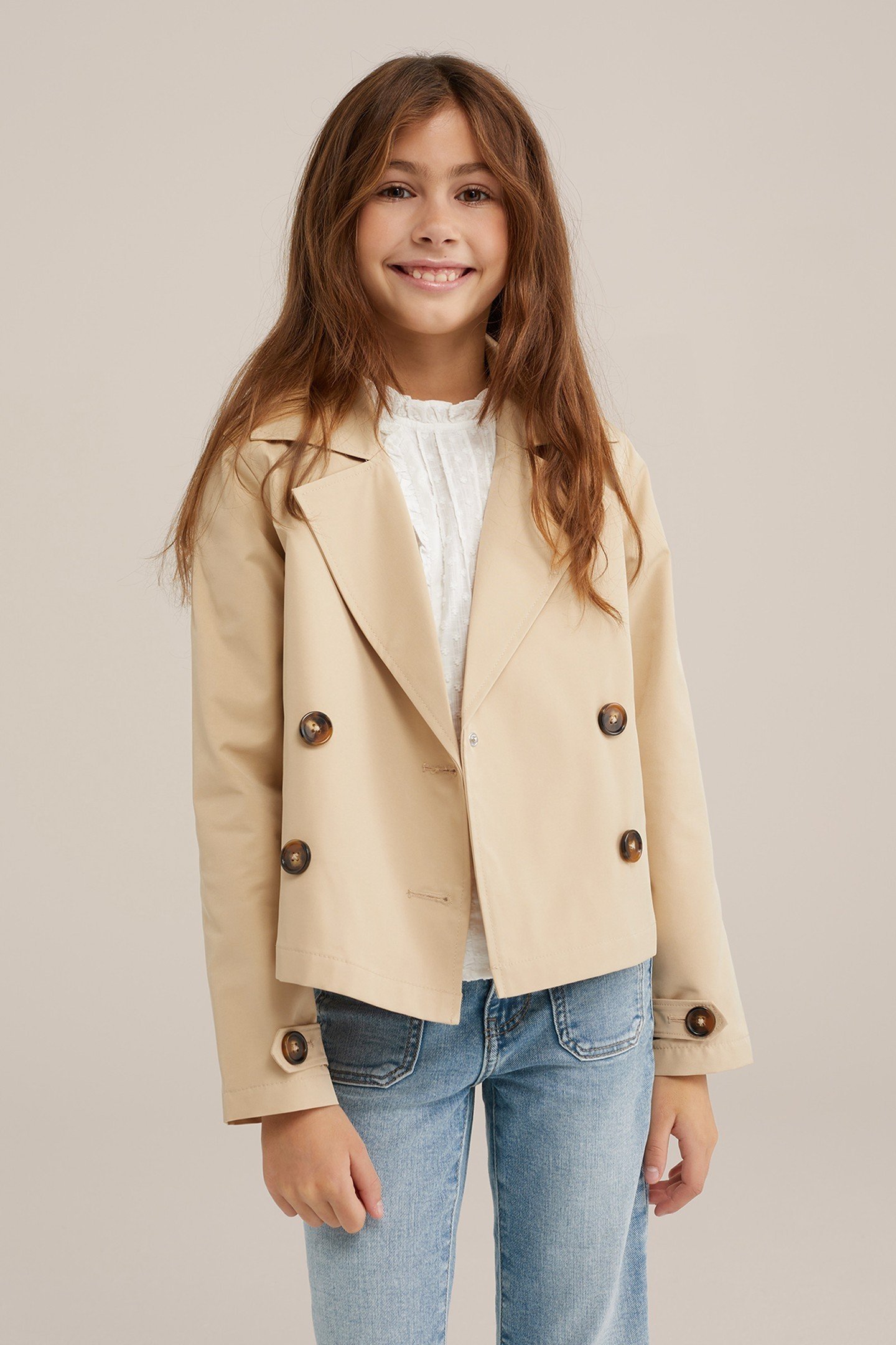 GIRLS TRENCHCOAT BEIGE 1