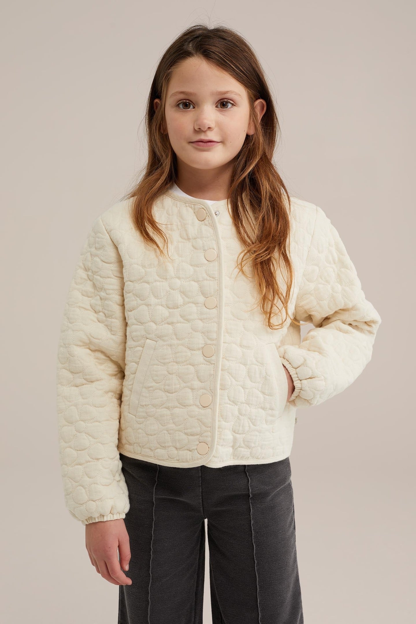 GIRLS JACKET NORMAL LENGTH OFF-WHITE 1