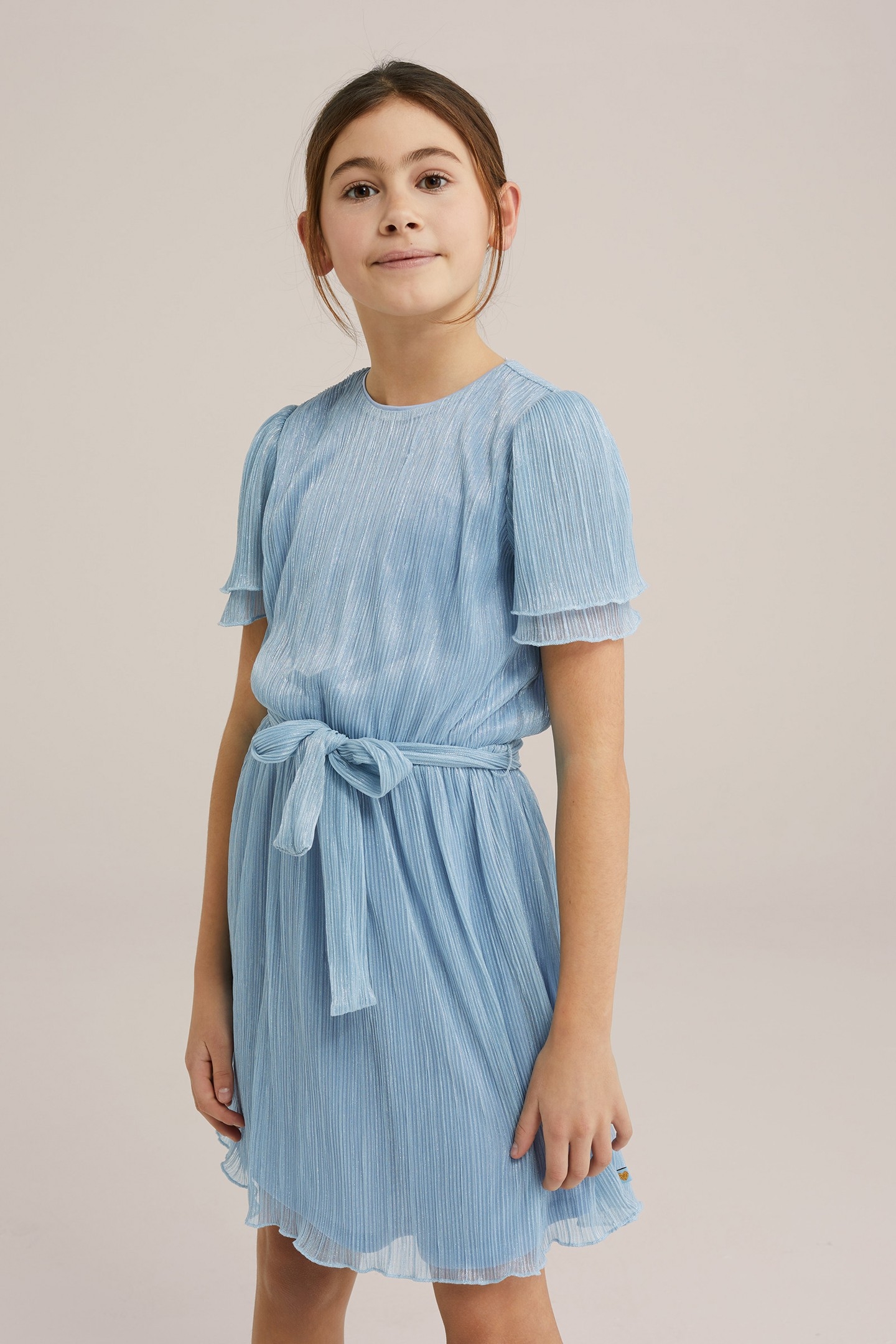 GIRLS DRESS MID LENGTH LIGHT BLUE 1