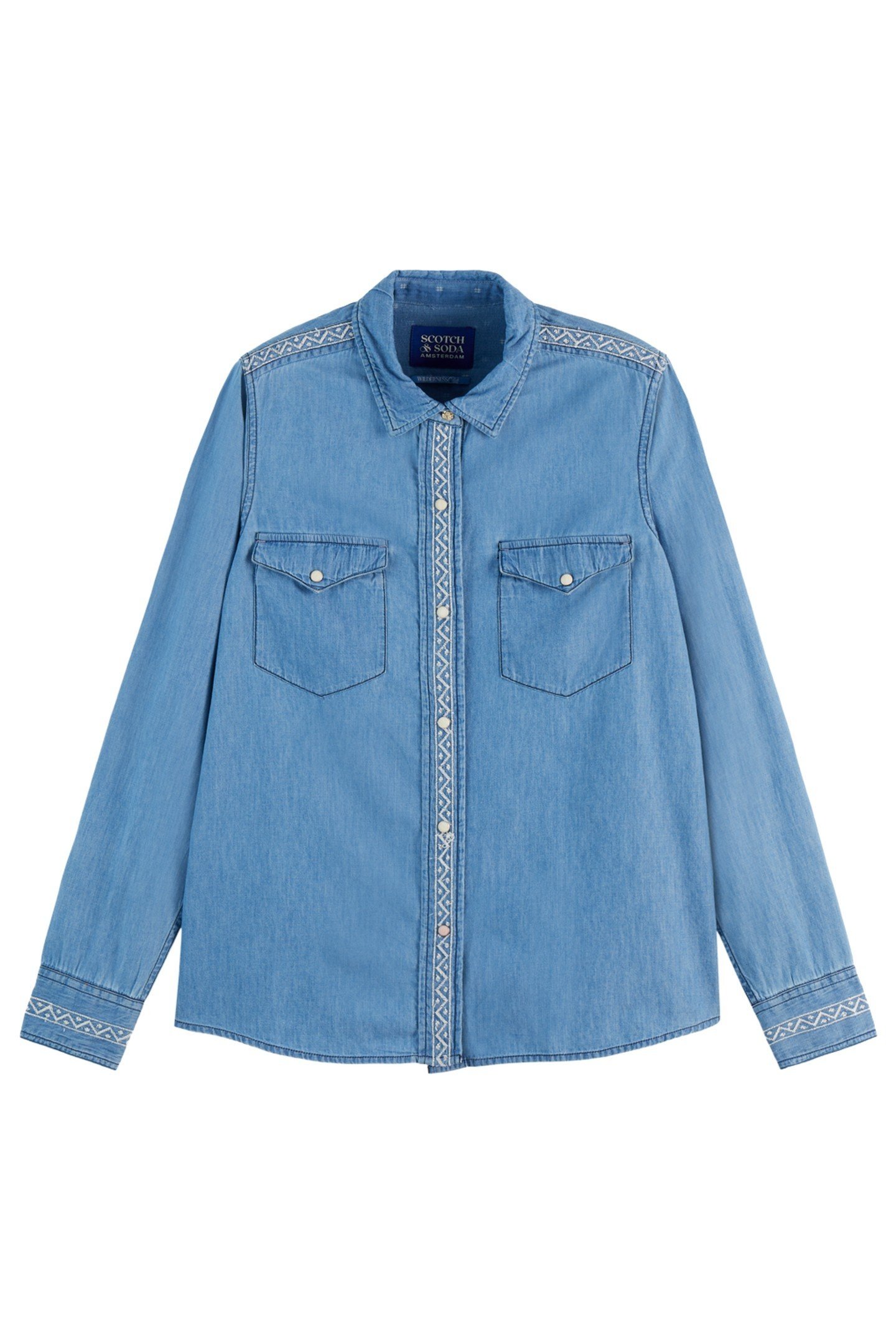 WASHED OUT LIGHTWEIGHT DENIM SHIRT WASHED INDIGO 1