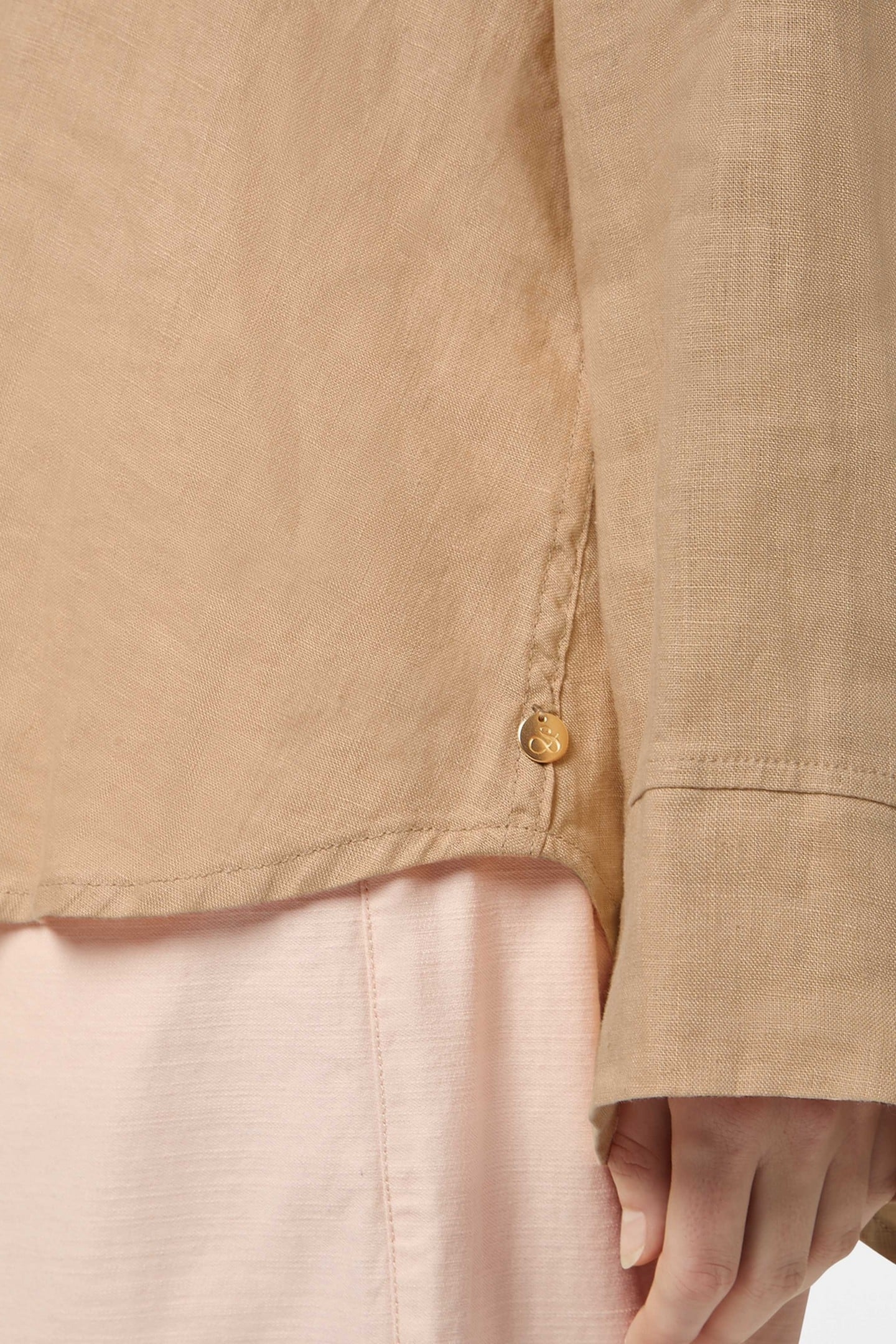 WIDE SLEEVE LINEN SHIRT SOFT CAMEL 7