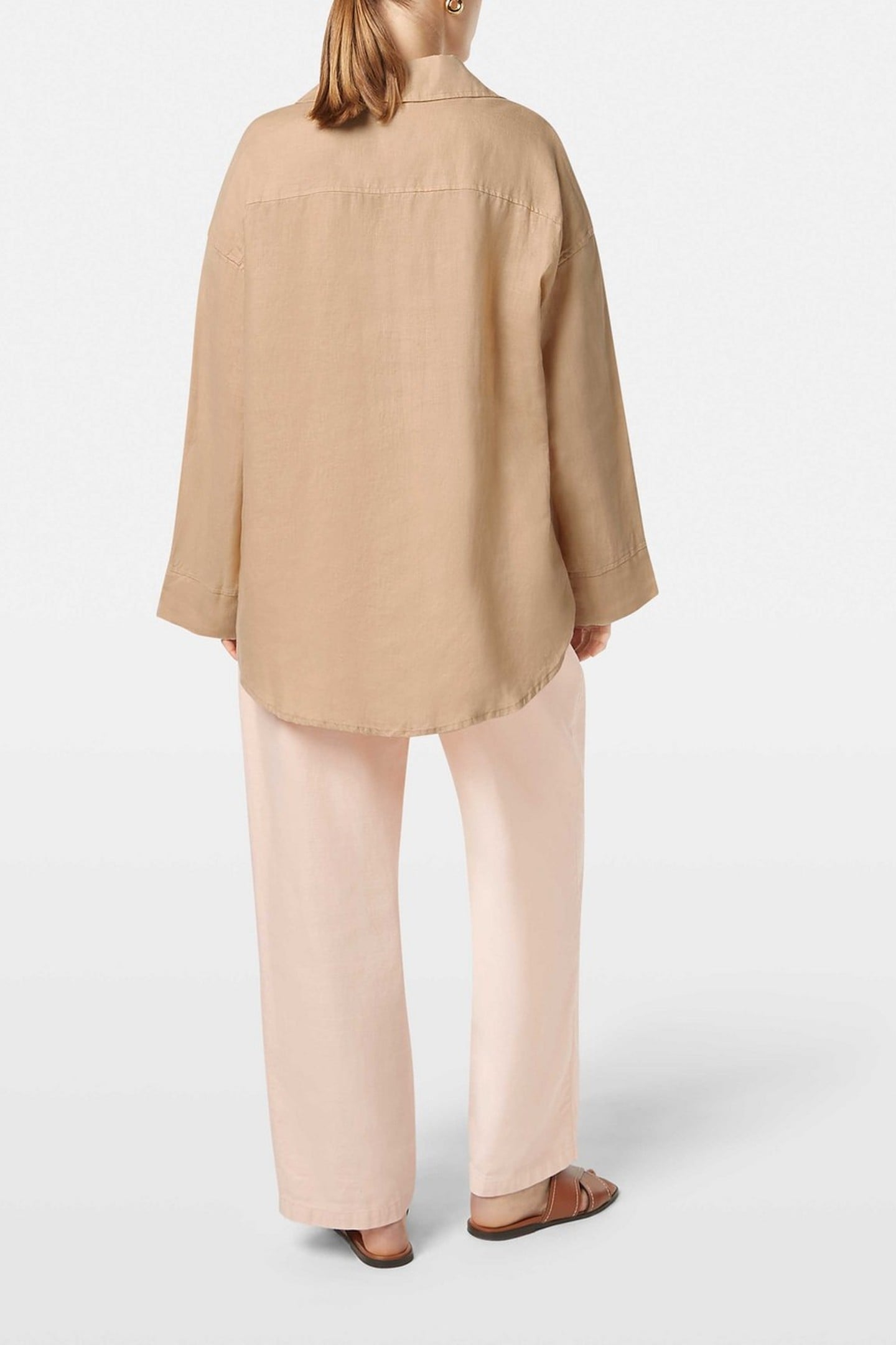 WIDE SLEEVE LINEN SHIRT SOFT CAMEL 4
