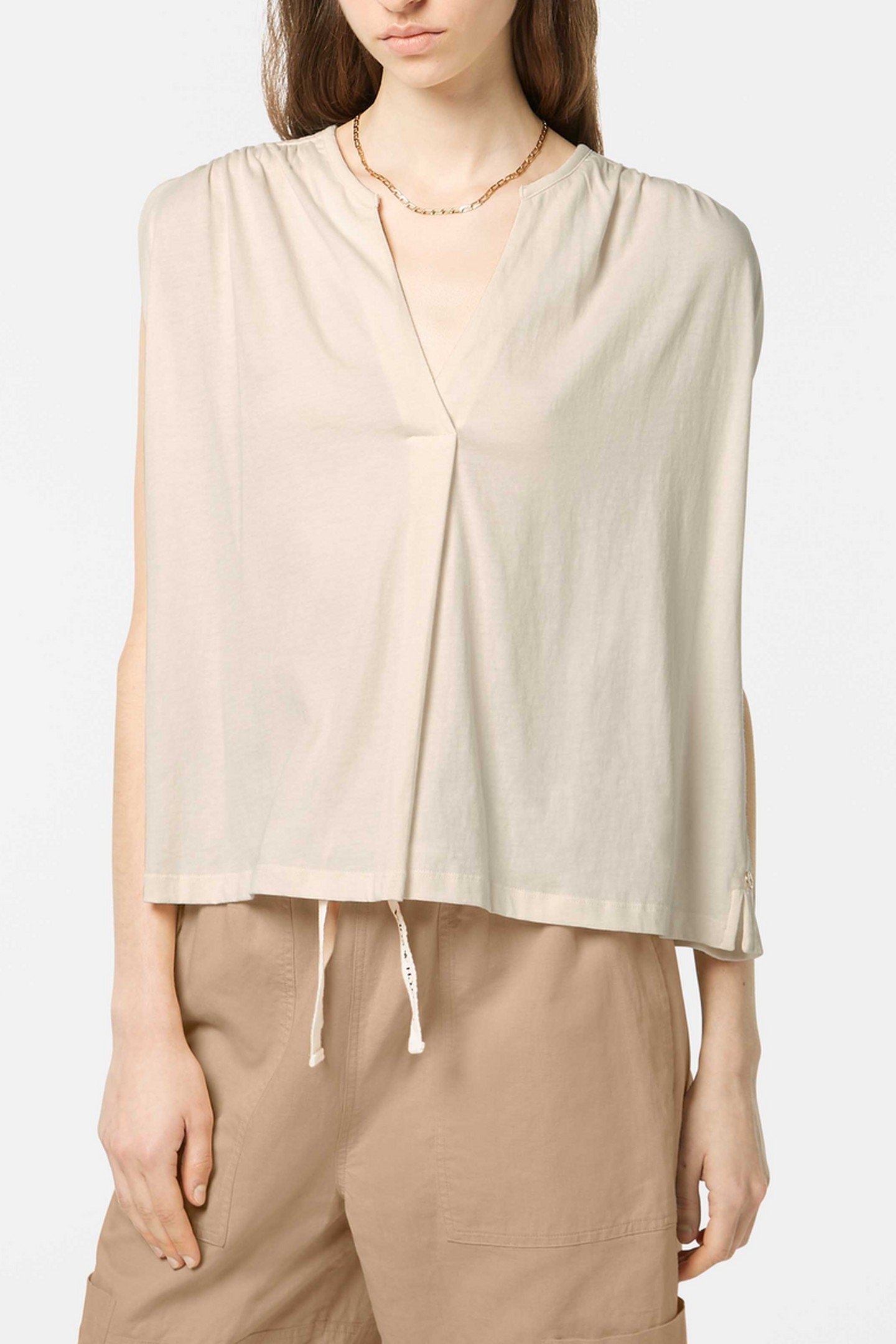 DRAPEY V-NECK T-SHIRT SOFT ICE 2