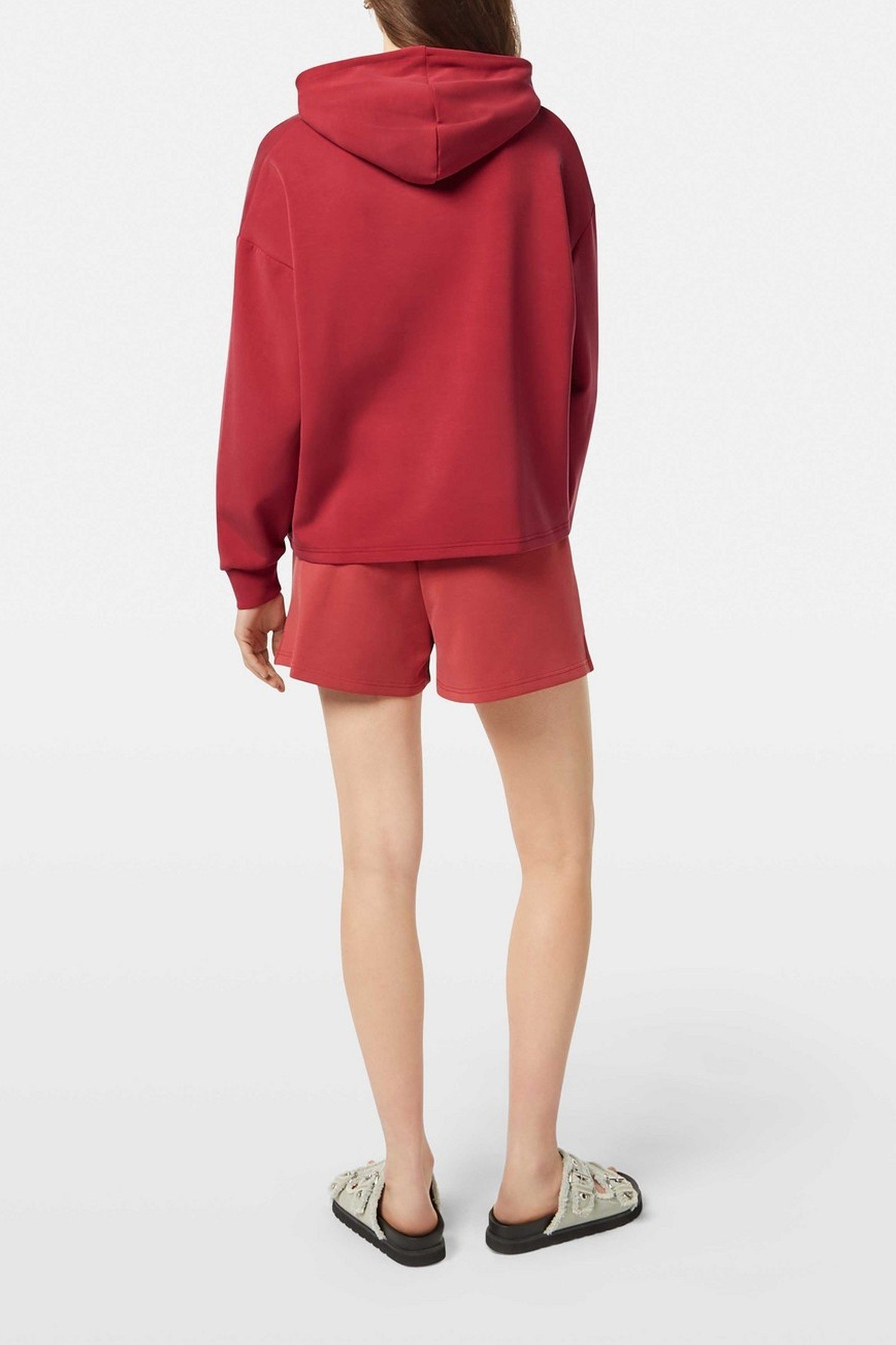 TENCEL HOODIE WITH TWISTED HEM ROADSIDE RED 3
