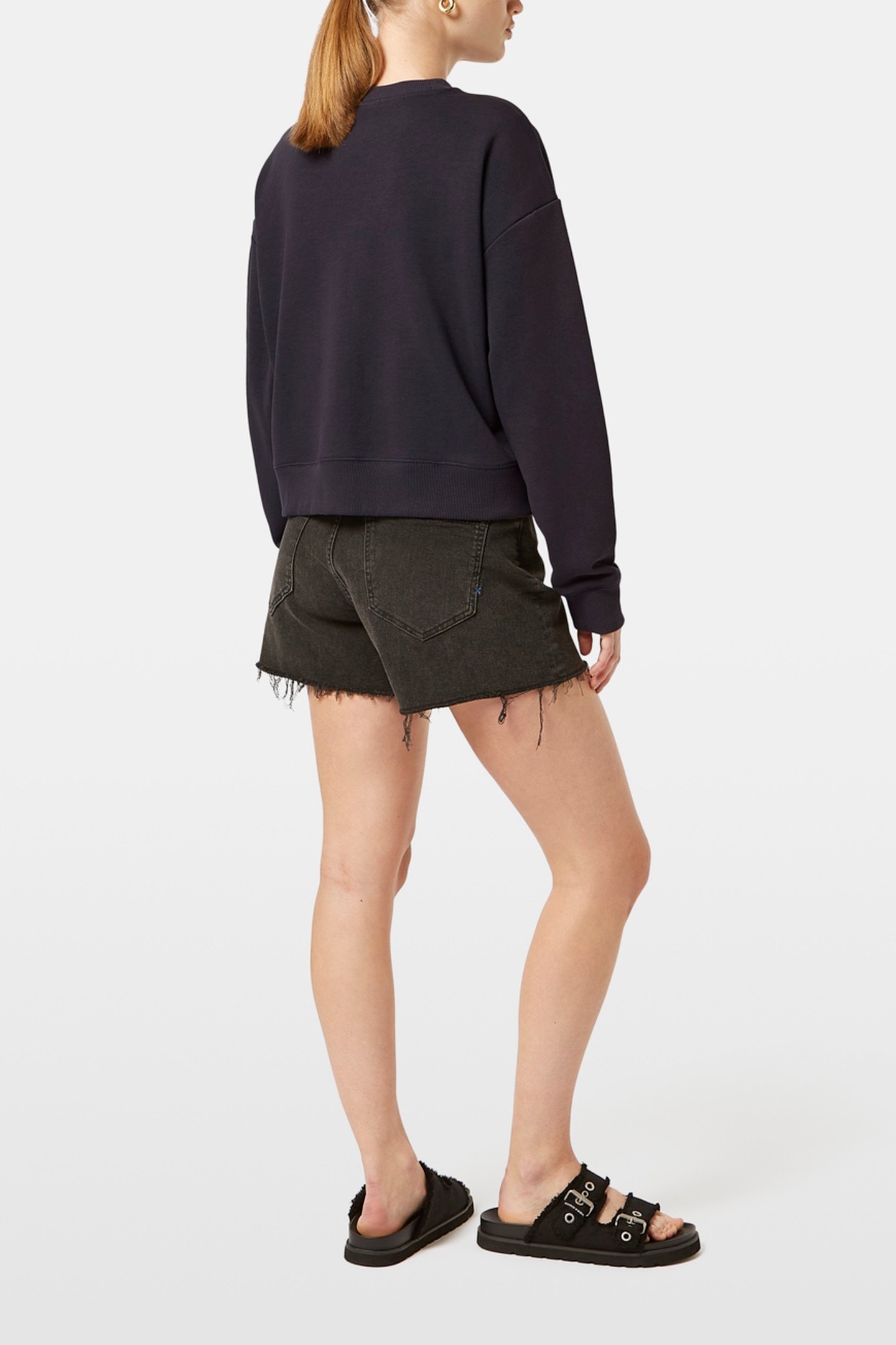 RHINESTONE ARTWORK LOOSE FIT SWEATSHIRT WASHED BLACK 3