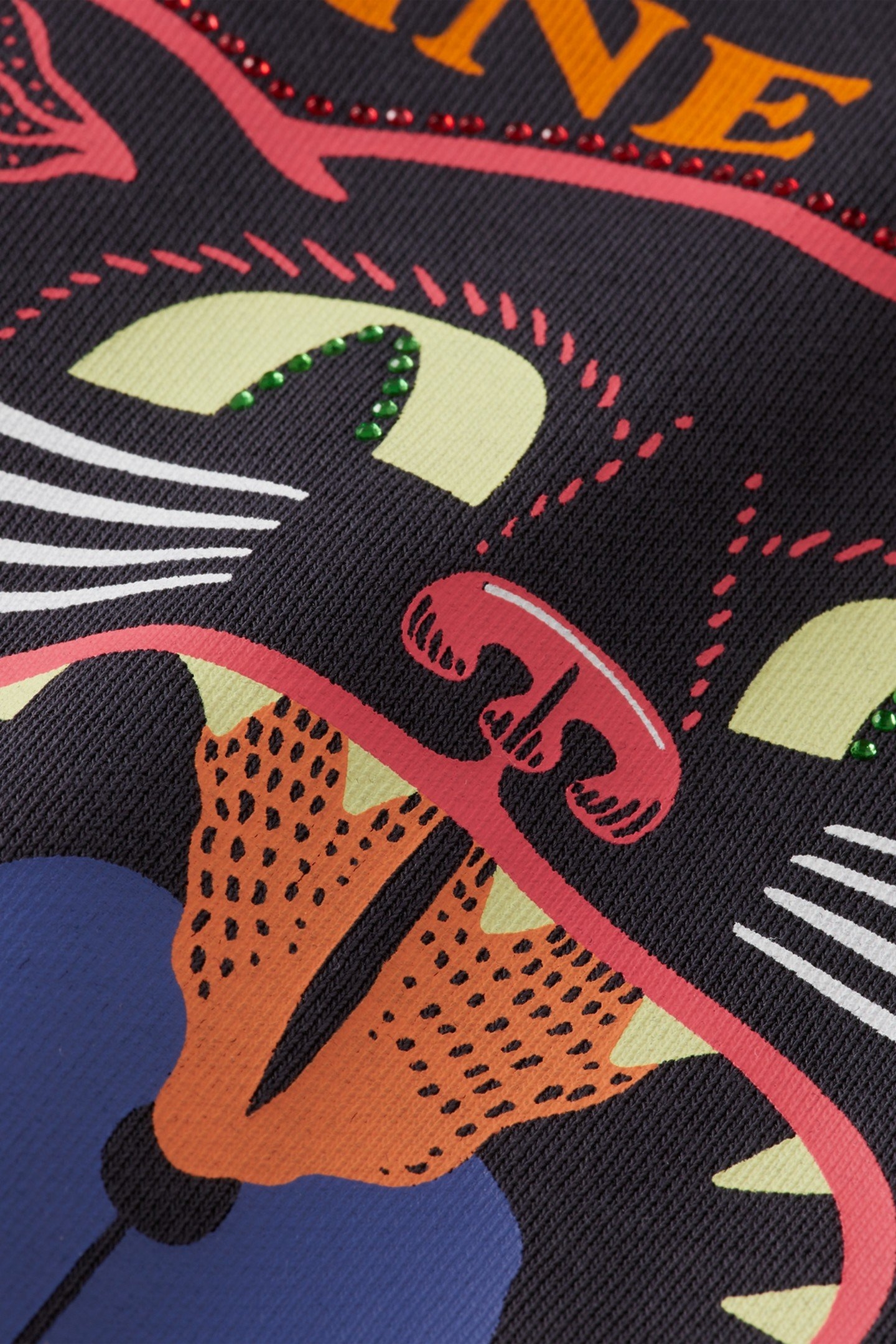 RHINESTONE ARTWORK LOOSE FIT SWEATSHIRT WASHED BLACK 6