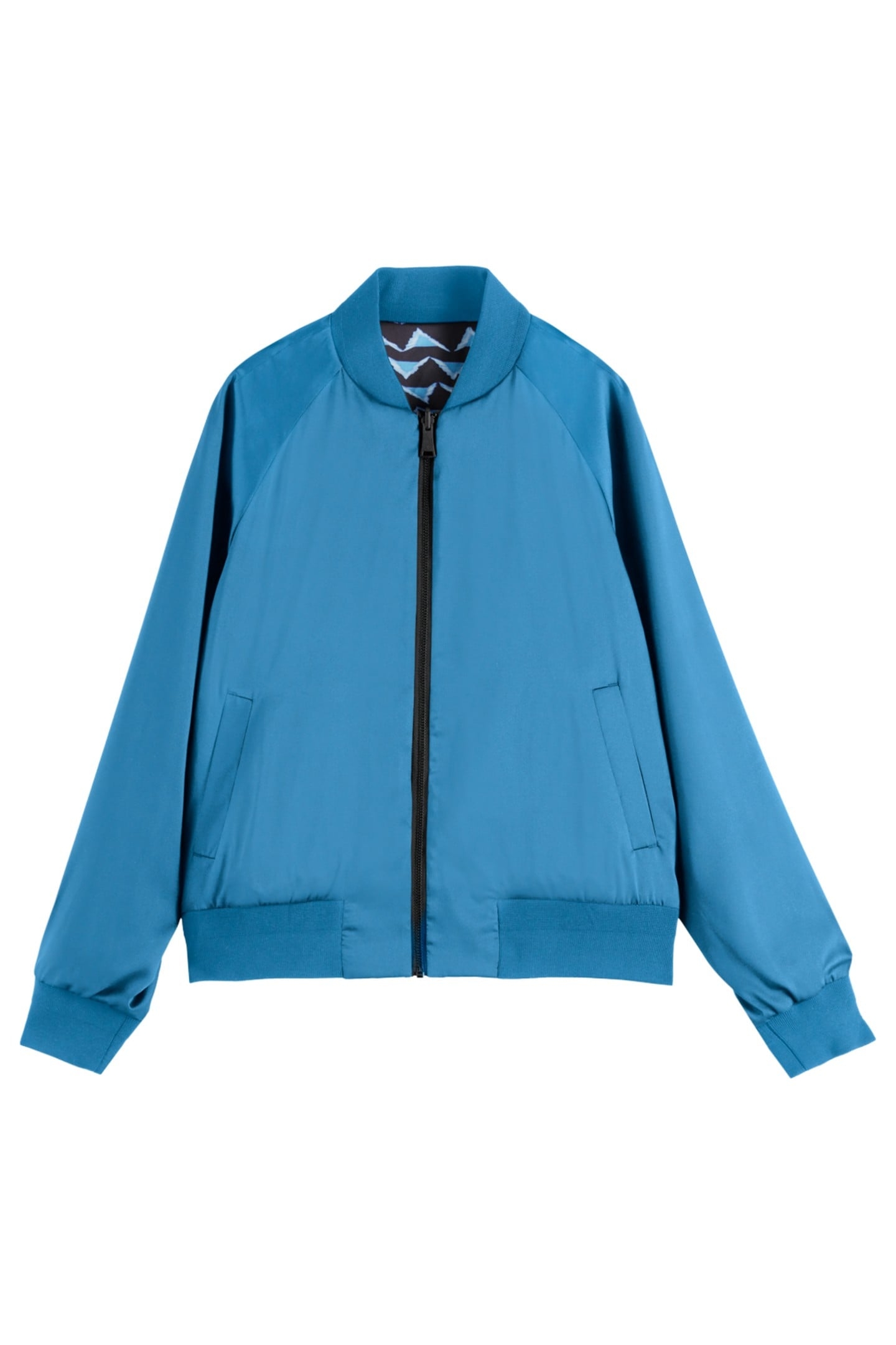 REVERSIBLE PRINTED BOMBER HOUSE OF MIRRORS BLUE/ BLACK 7