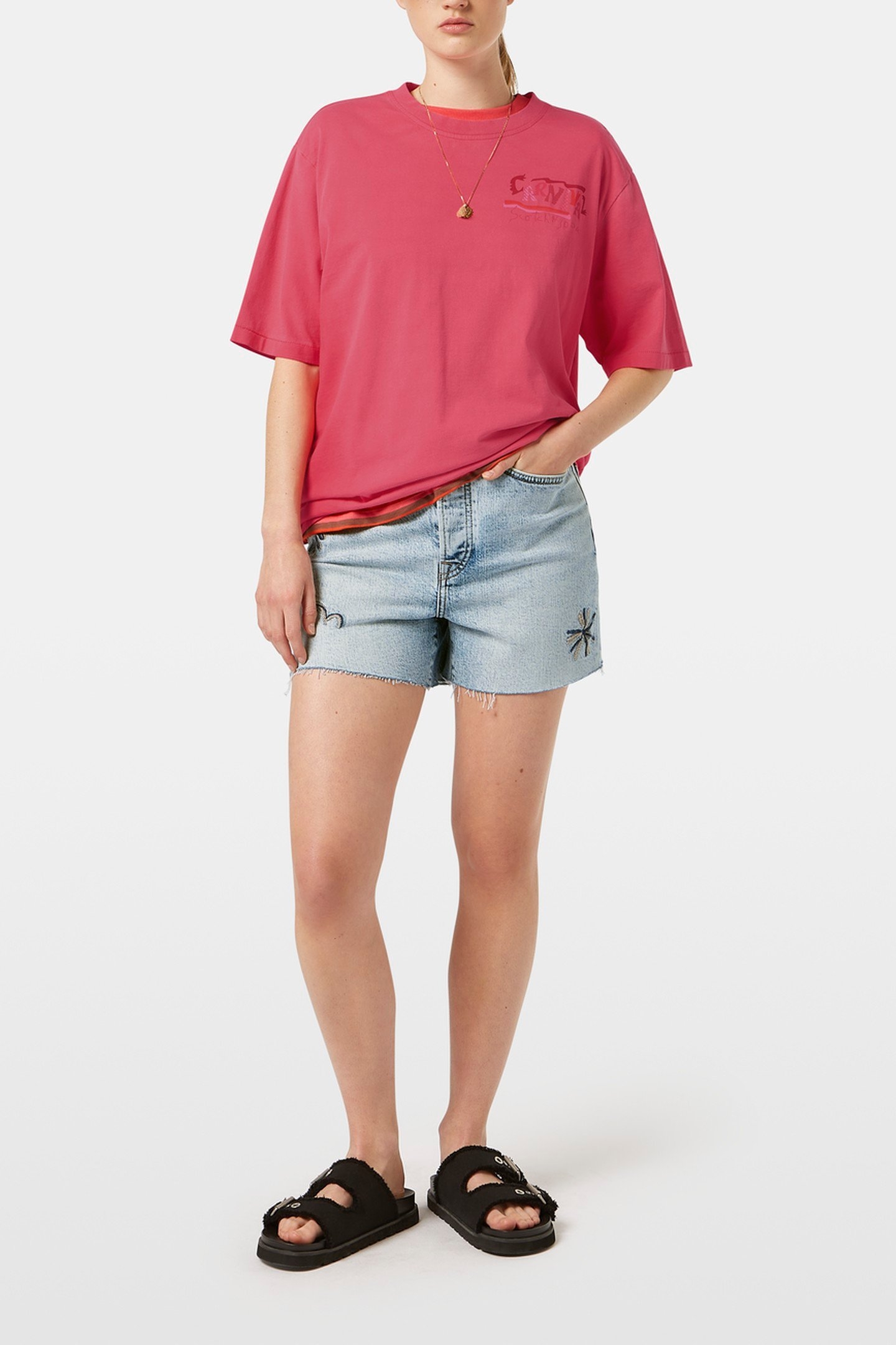 THE RAY CUT OFF DENIM SHORT  SPRING LIGHTS 1
