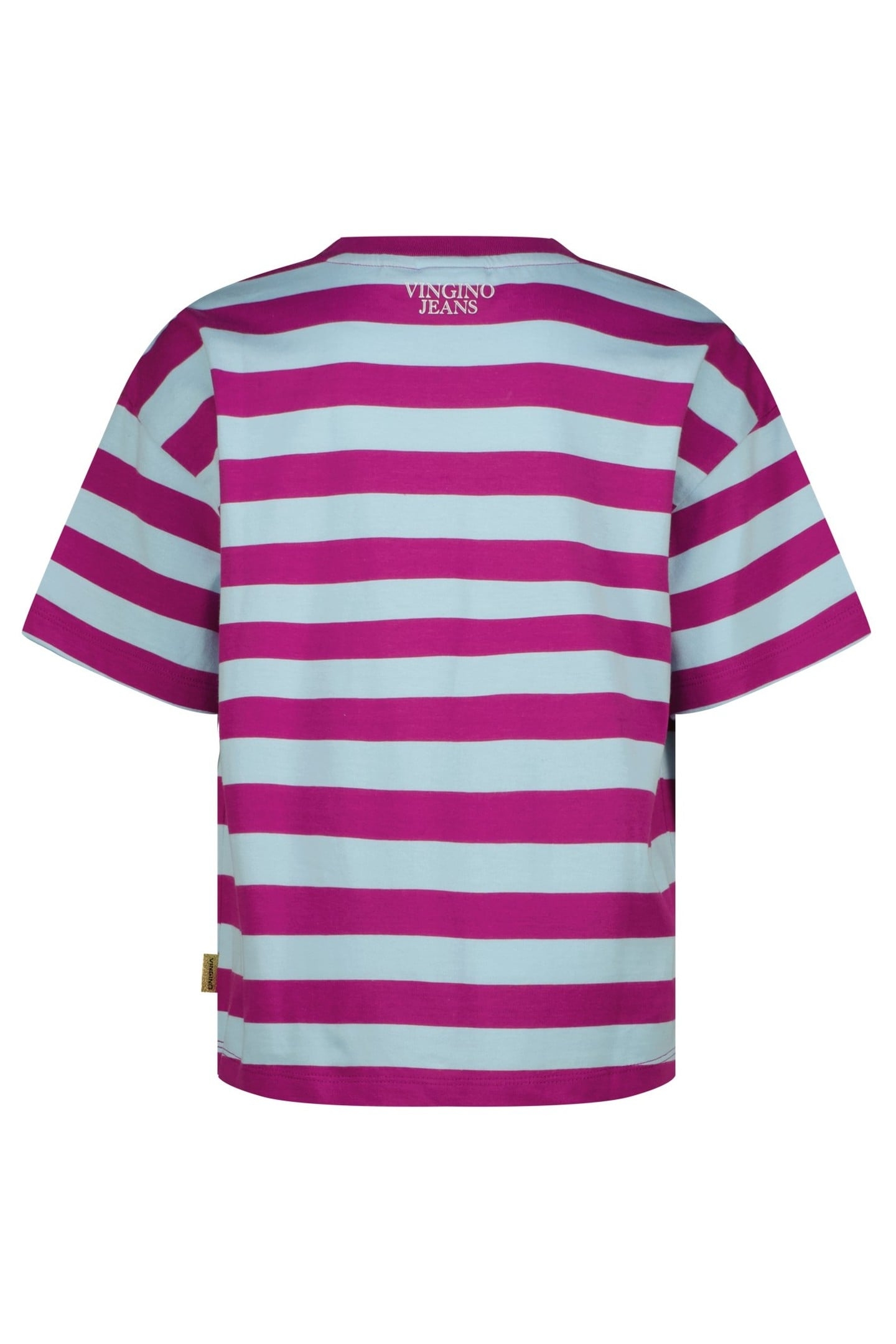 GIRLS BASIC STRIPE TEE T-SHIRT POWDER BLUE 2