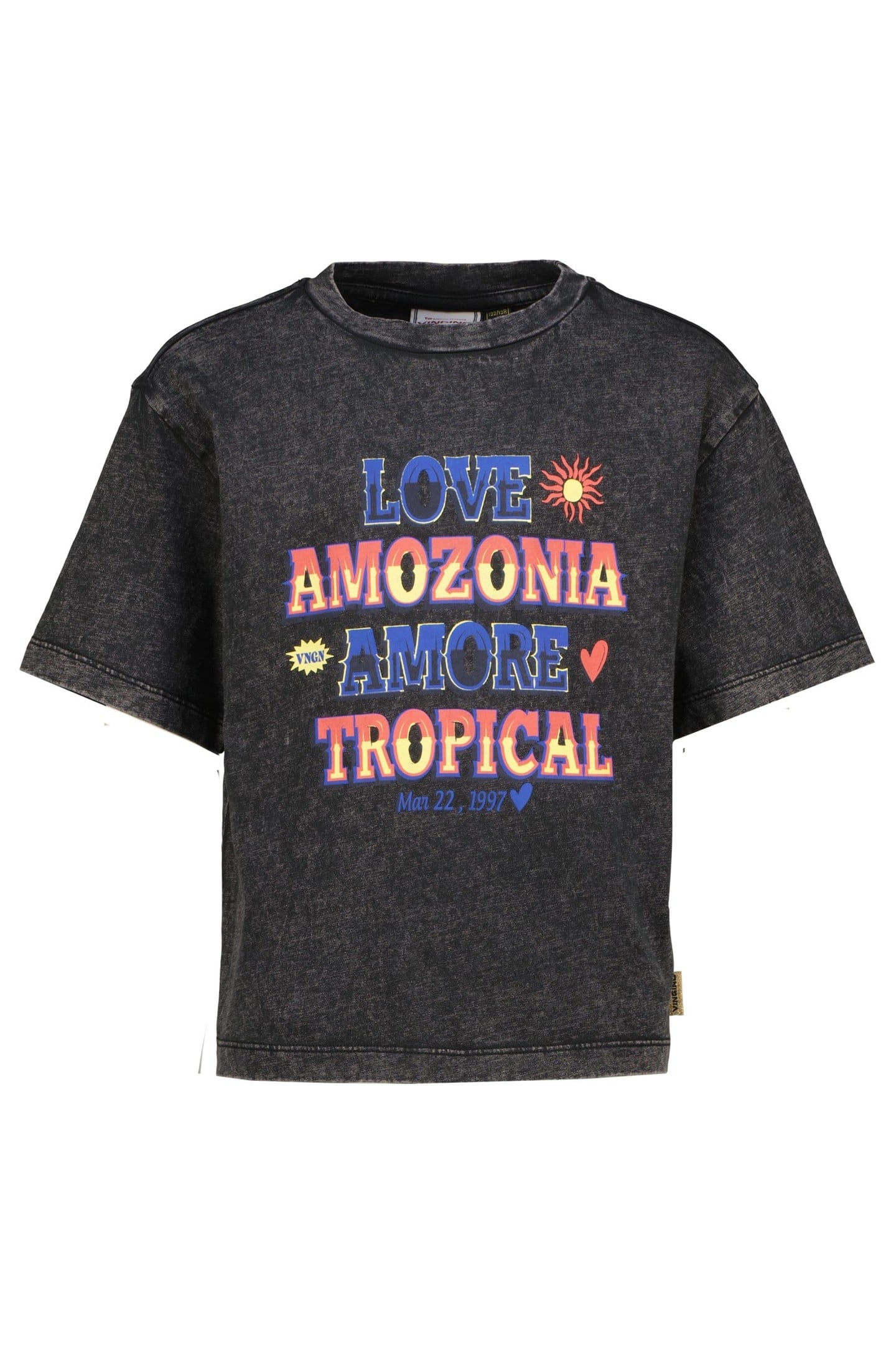 GIRLS HANIZA T-SHIRT WASHED BLACK 1