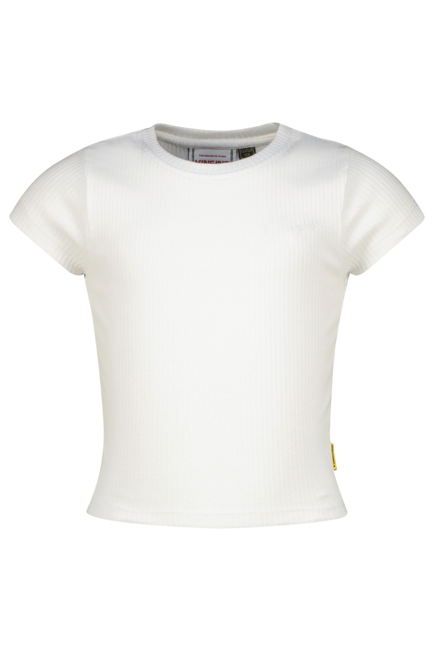 GIRLS BASIC-CROP RIB TEE T-SHIRT REAL WHITE 1