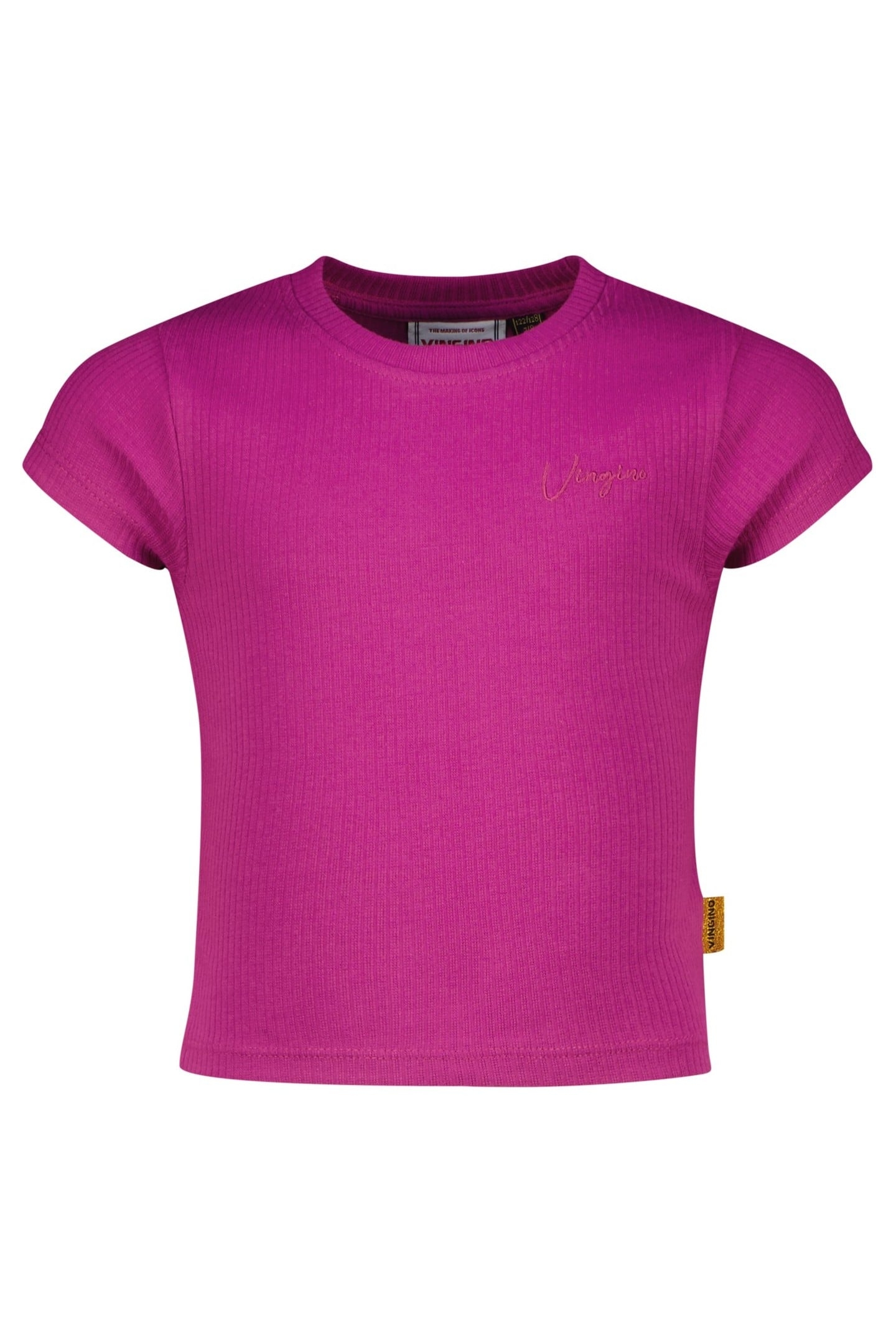 GIRLS BASIC-CROP RIB TEE T-SHIRT ASTER PINK 1