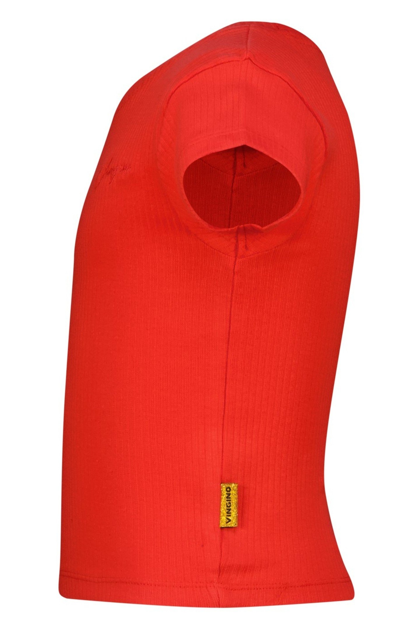 GIRLS BASIC-CROP RIB TEE T-SHIRT BREEZE RED 3