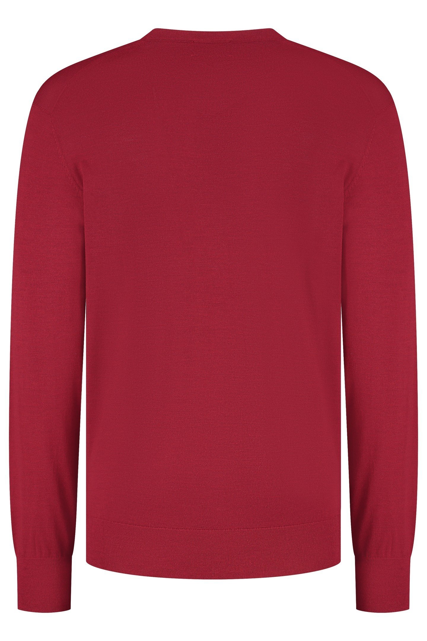 V NECK100% MERINO EMBER RED 5