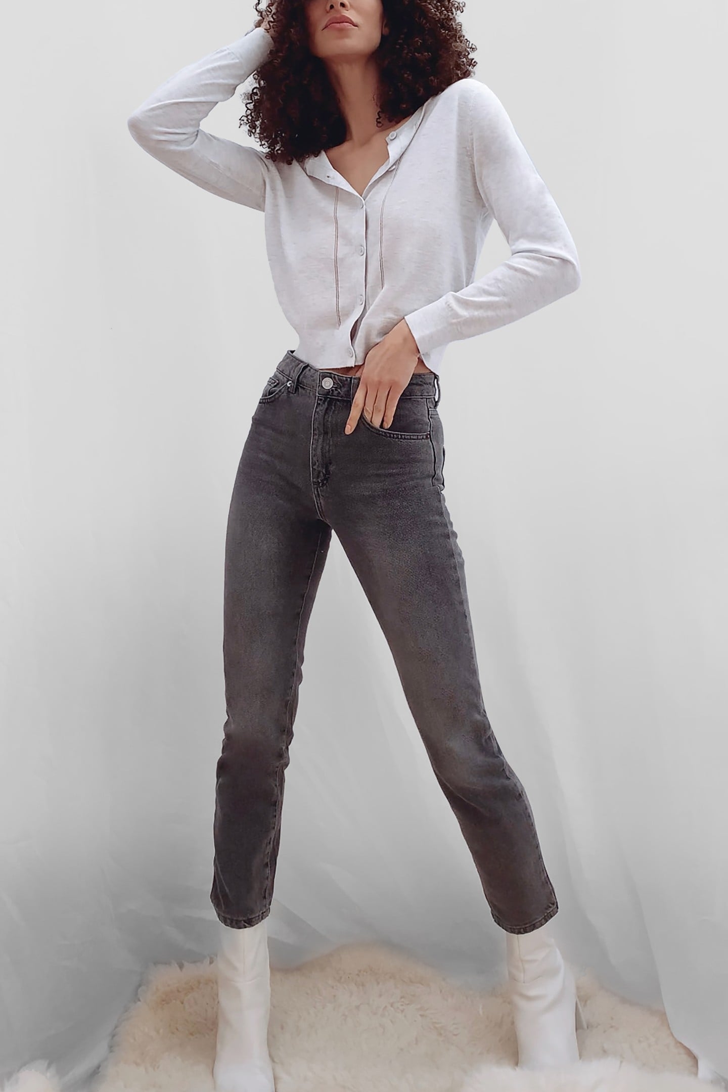 SPRING LIGHT KNTS LNGSLV CARDI DOVE GREY MEL 2