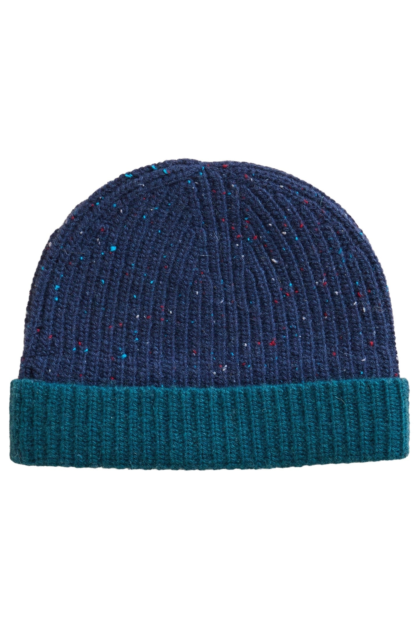 ALBIE RIB KNIT BEANIE NAVY MULTI 1