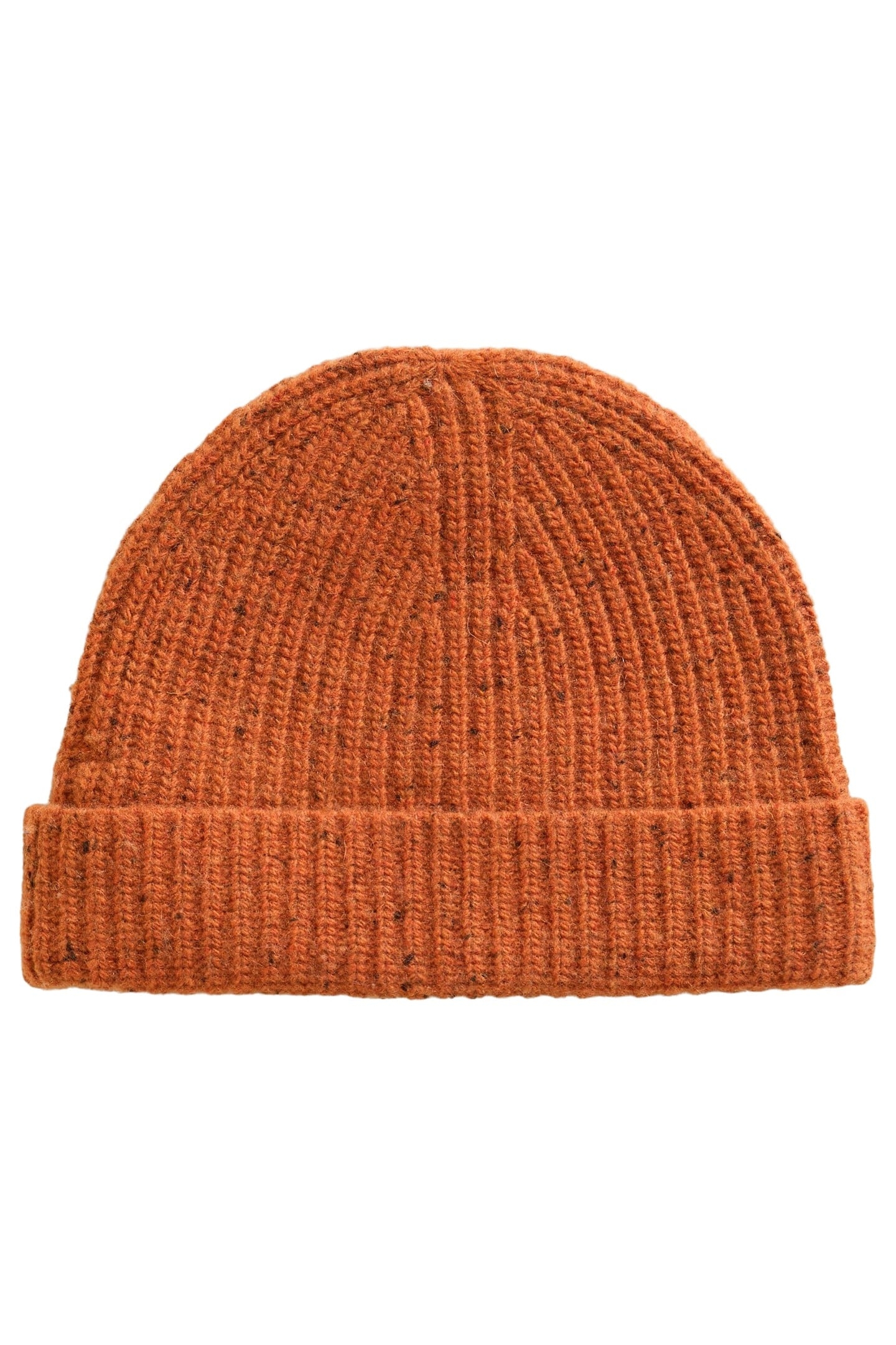 ALBIE RIB KNIT BEANIE DARK ORANGE 1