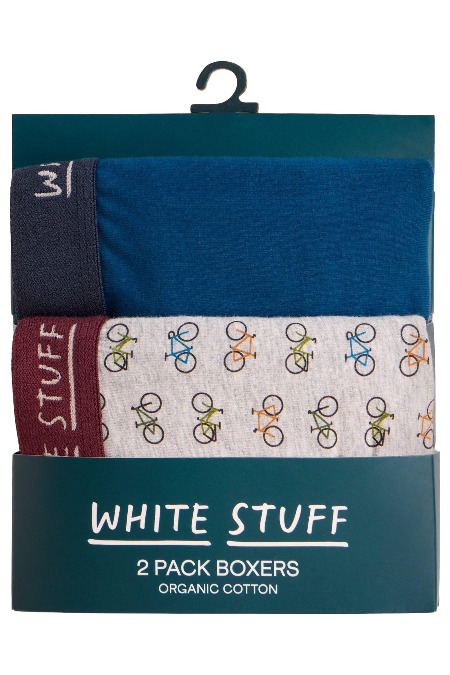 2PACK BOXERS - PLAIN & PRINT TEAL MULTI 3
