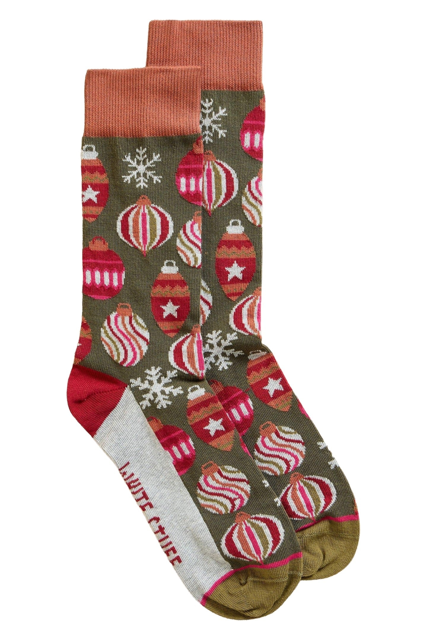 BAUBLE SOCK IN A CRACKER GREEN MULTI 1