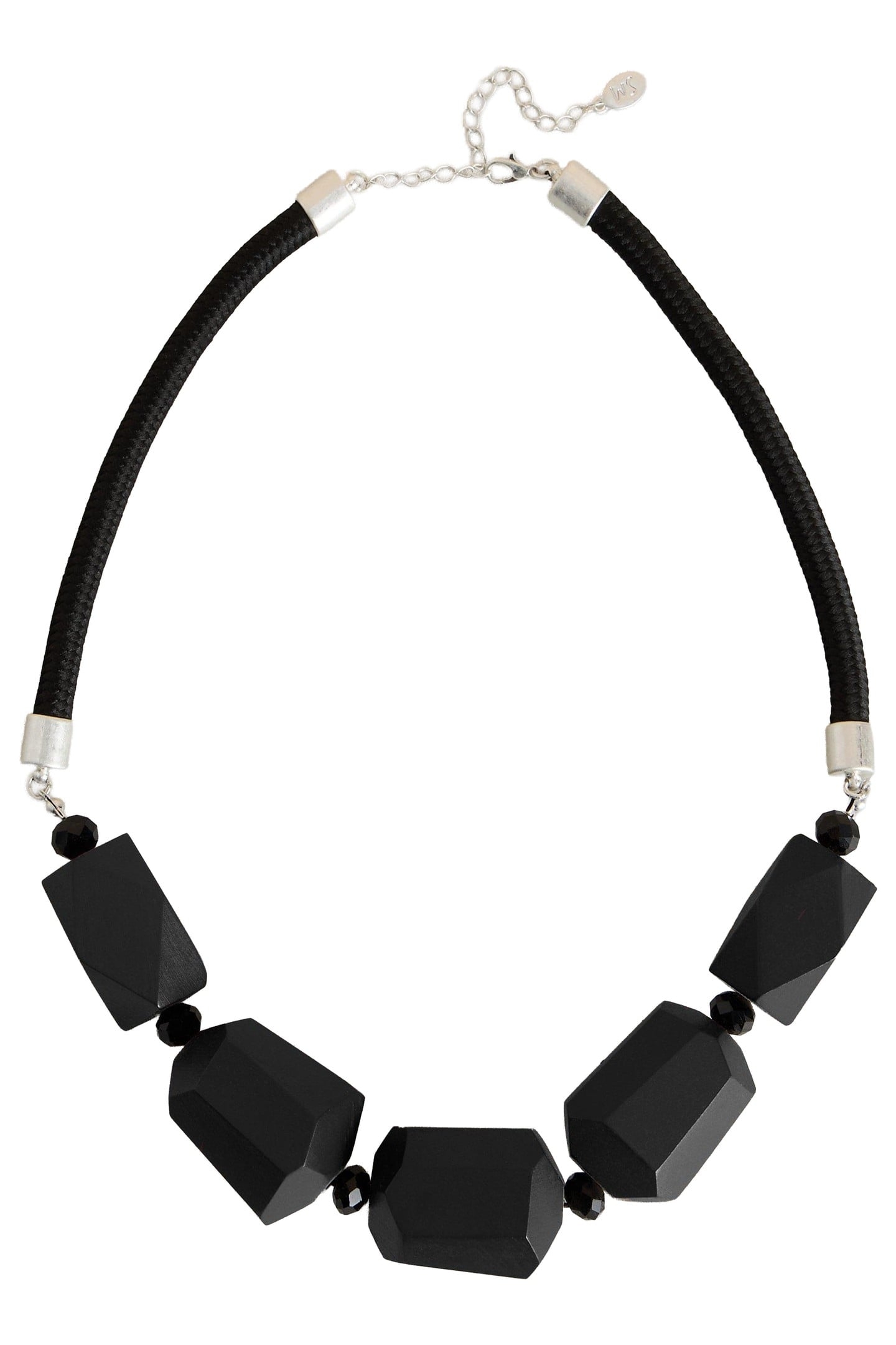 CARNATION BEADED NECKLACE PURE BLACK 1