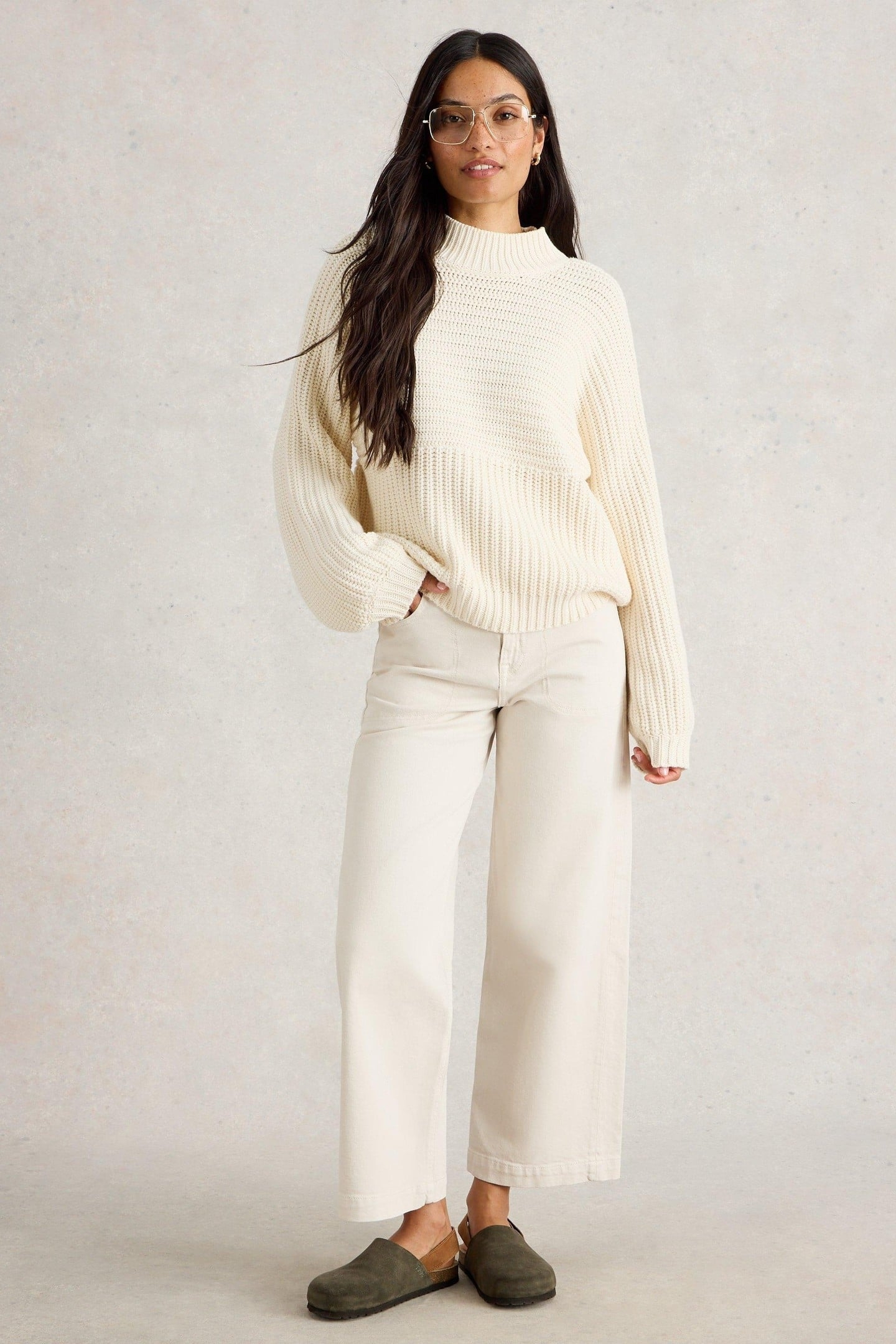 MARLEY MIX COTTON JUMPER PALE IVORY 2