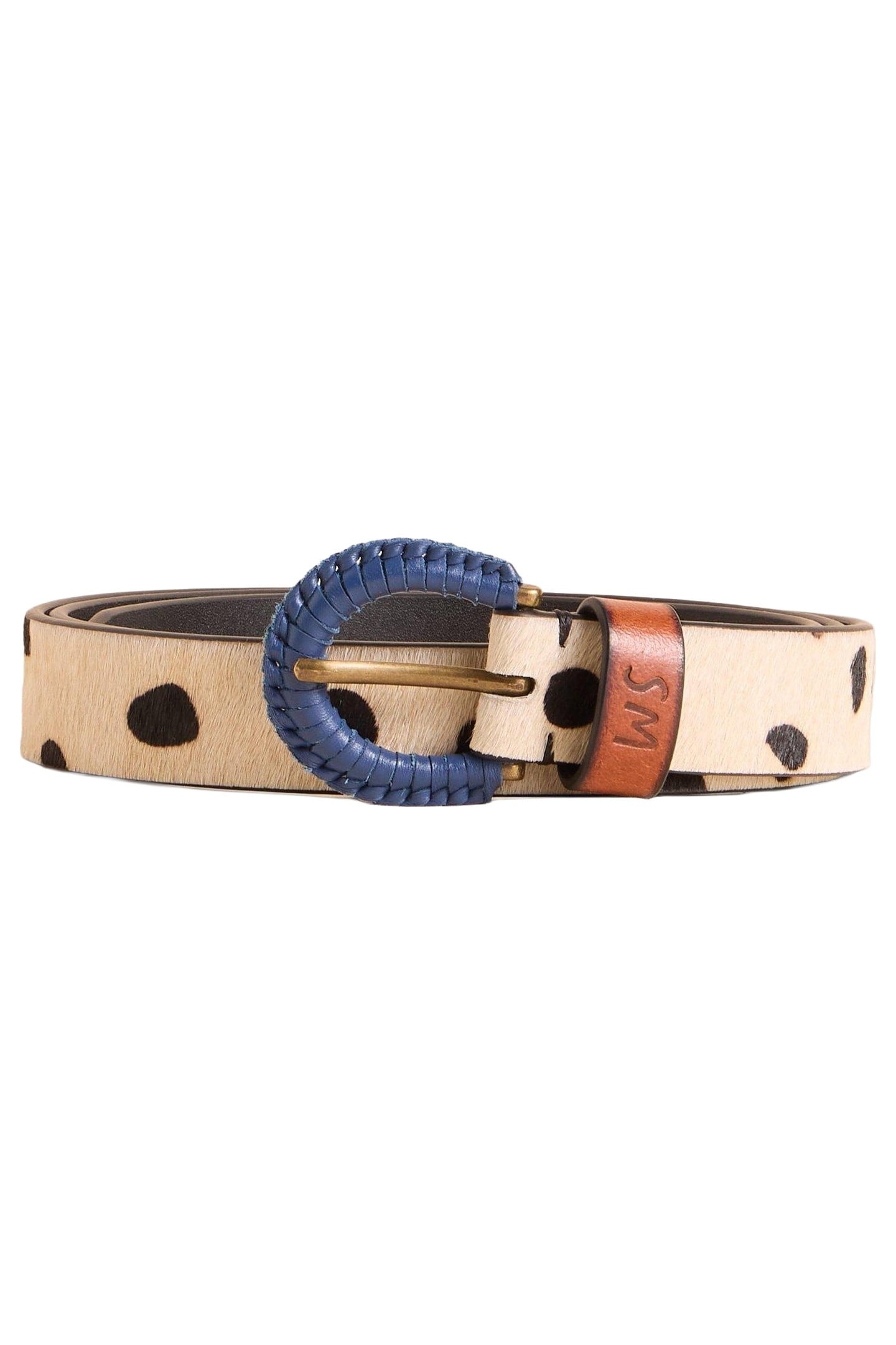 WOVEN BUCKLE BELT NATURAL MULTI 2