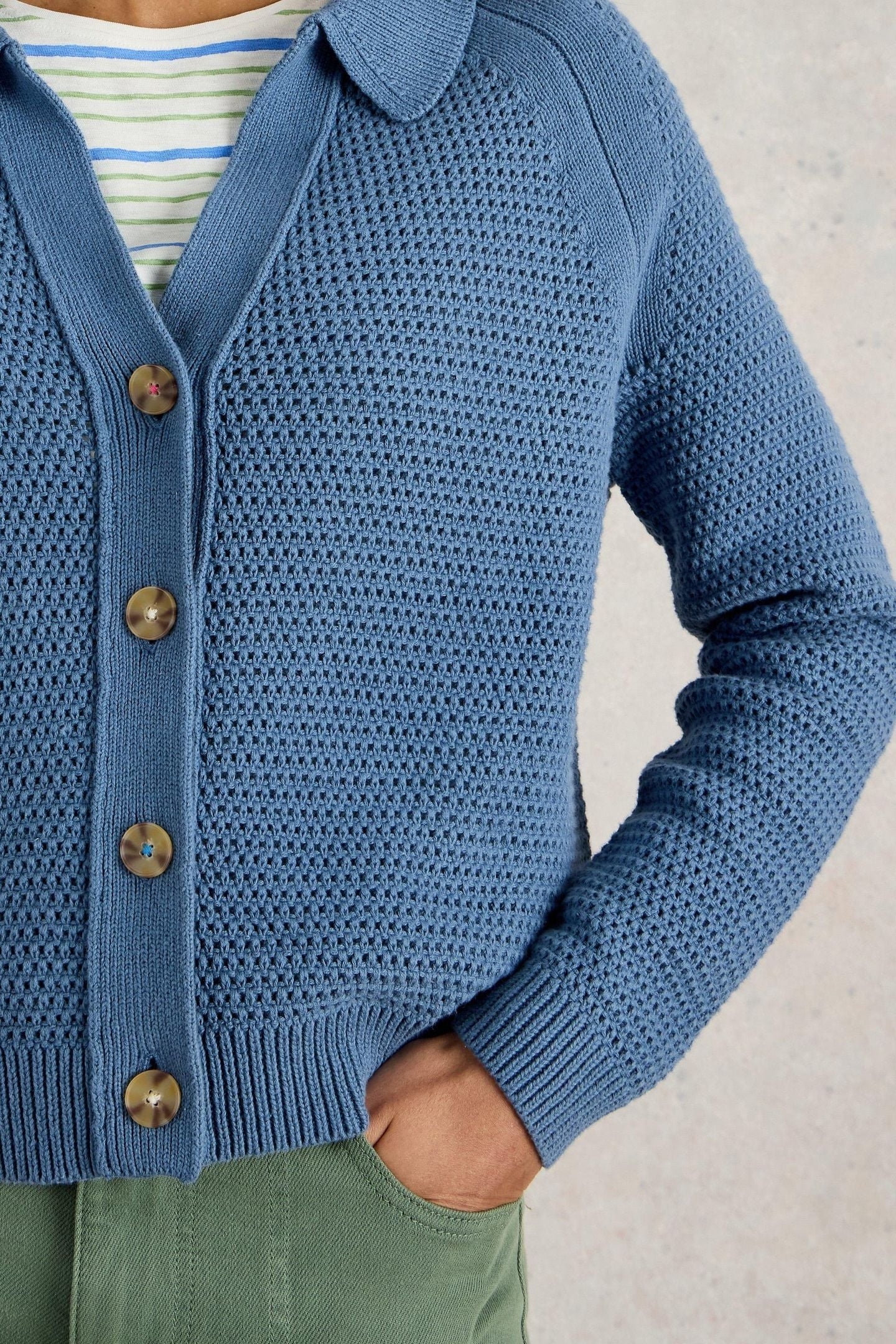 CHATERLY COLLAR CARDI MID BLUE 6