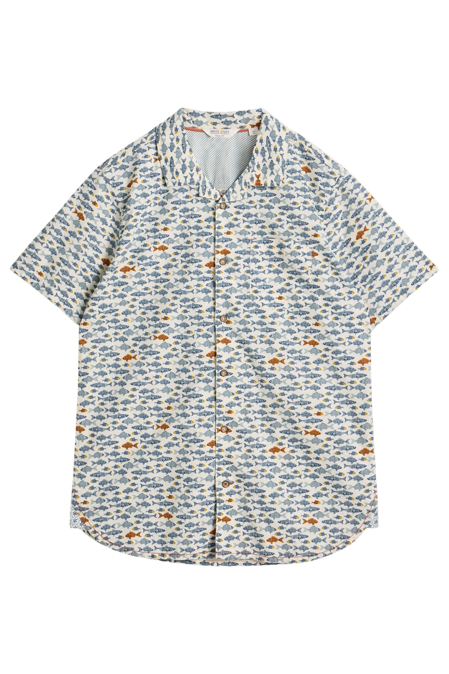 HAYLE FISH PRINTED SHIRT WHITE PRINT 4