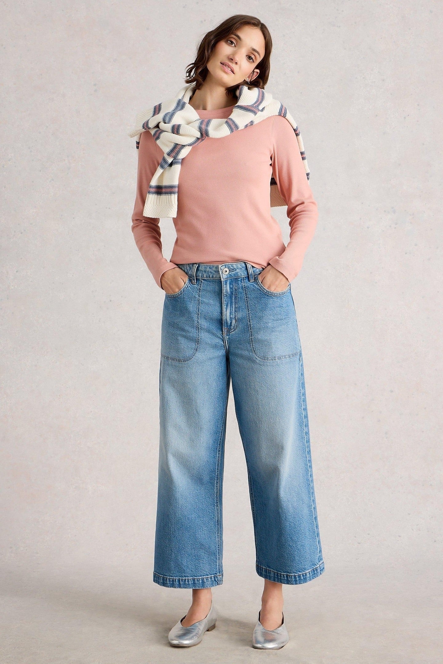 SADIE LONG SLEEVE RIB TEE DUSTY PINK 1