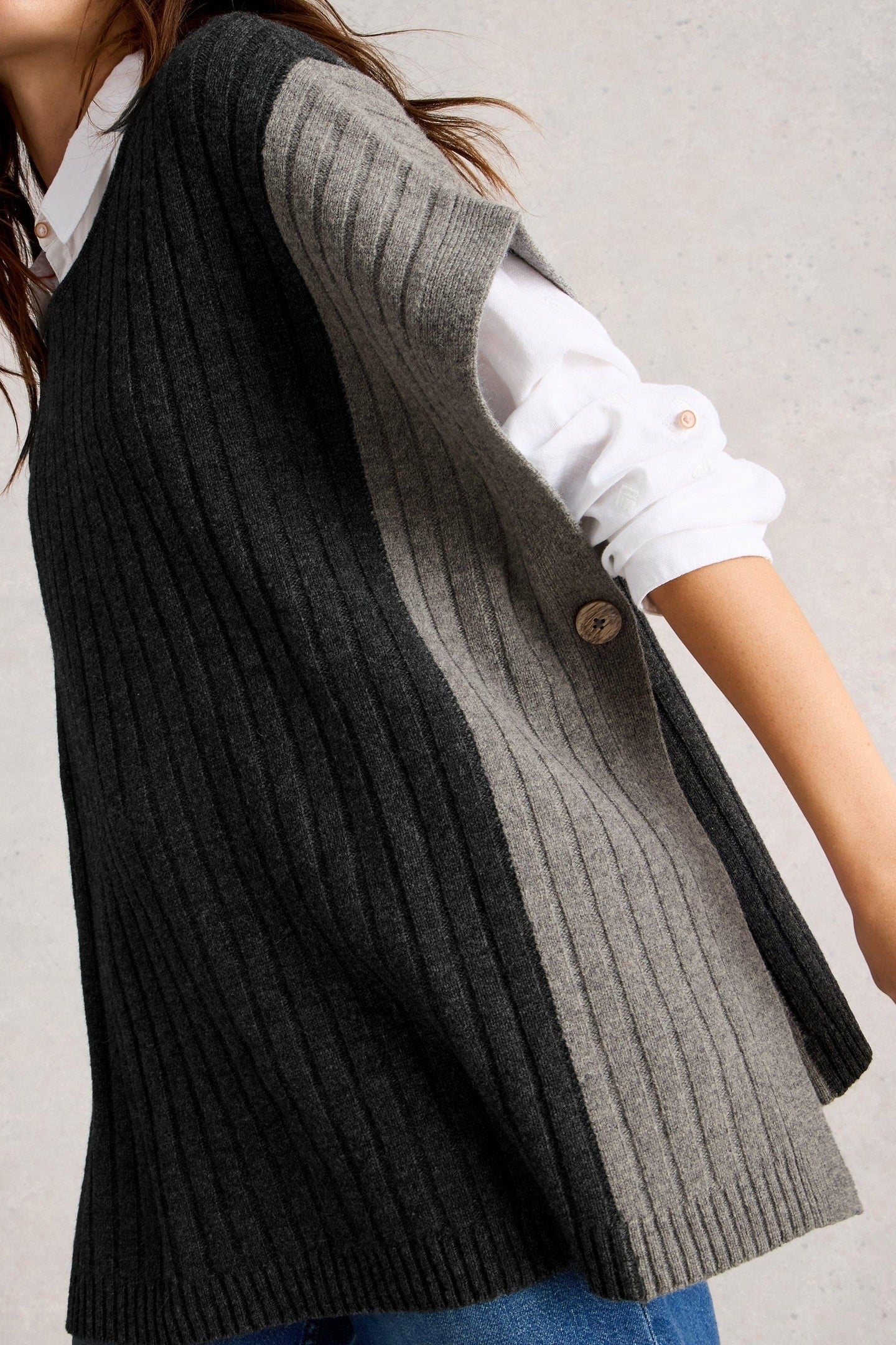 AVA KNITTED PONCHO GREY MULTI 3