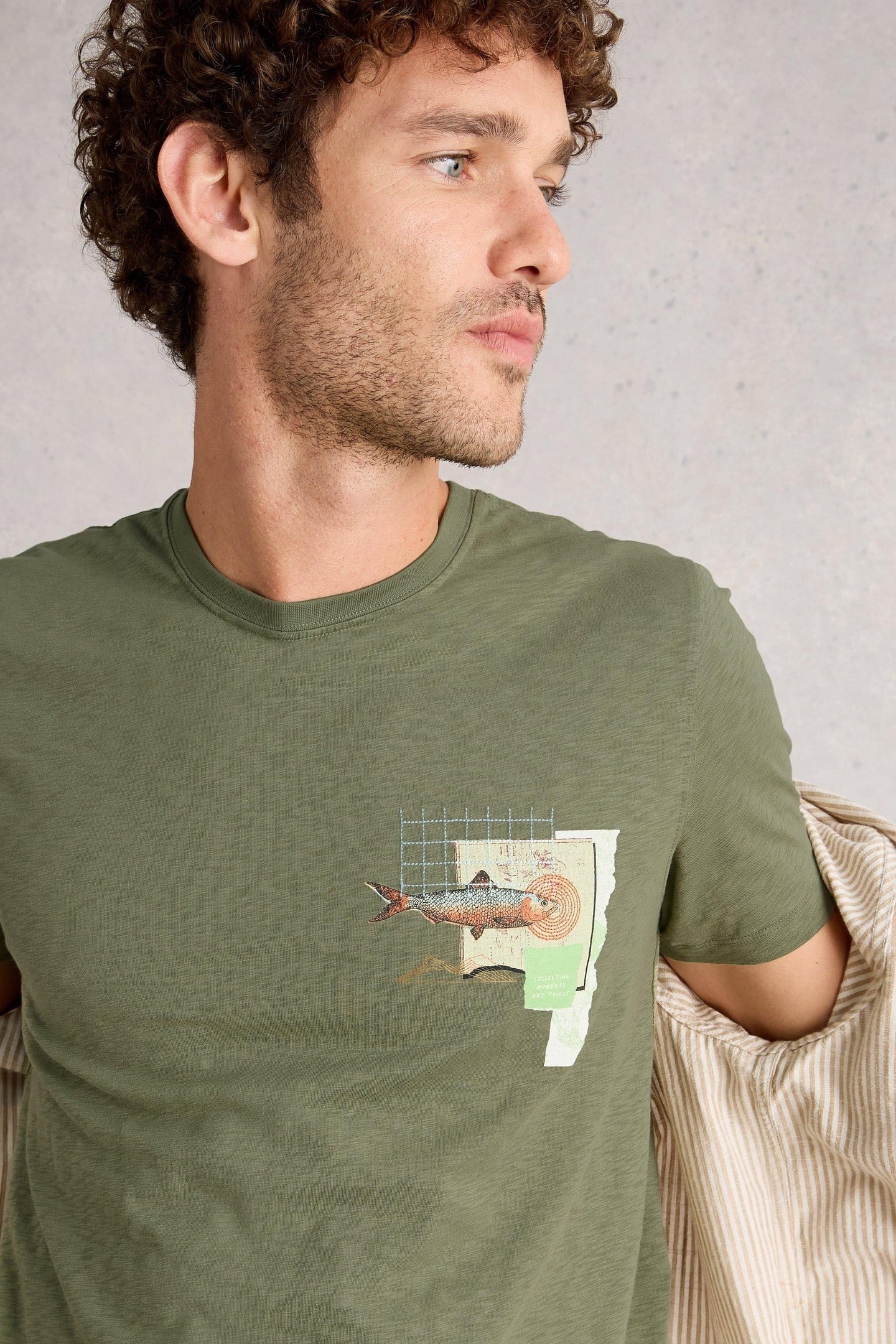 ABERSOCH GRAPHIC MAP FISH GREEN PRINT 1