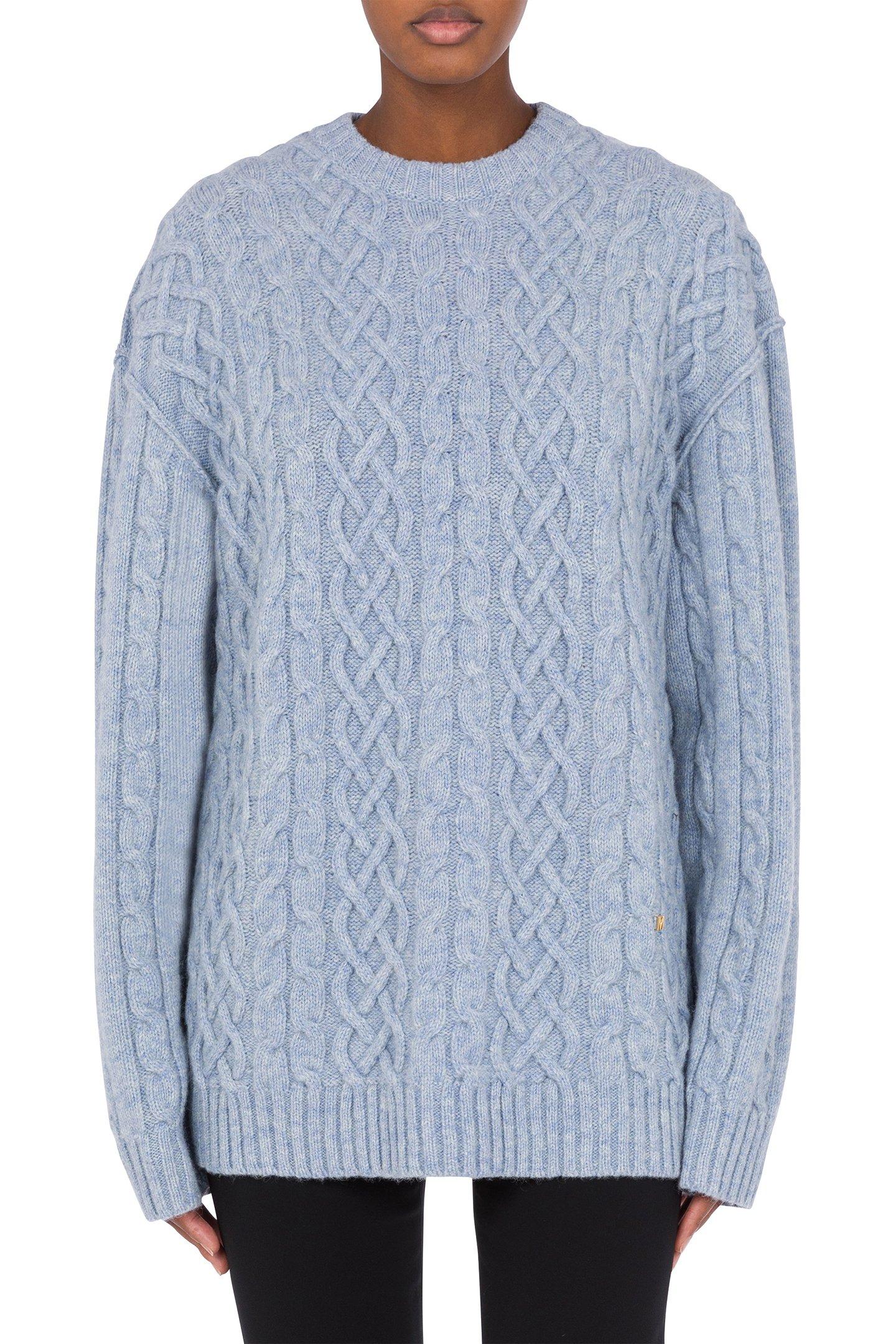 GOLDEN M SHETLAND OVERSIZED PULLOVER BLUE by Moschino