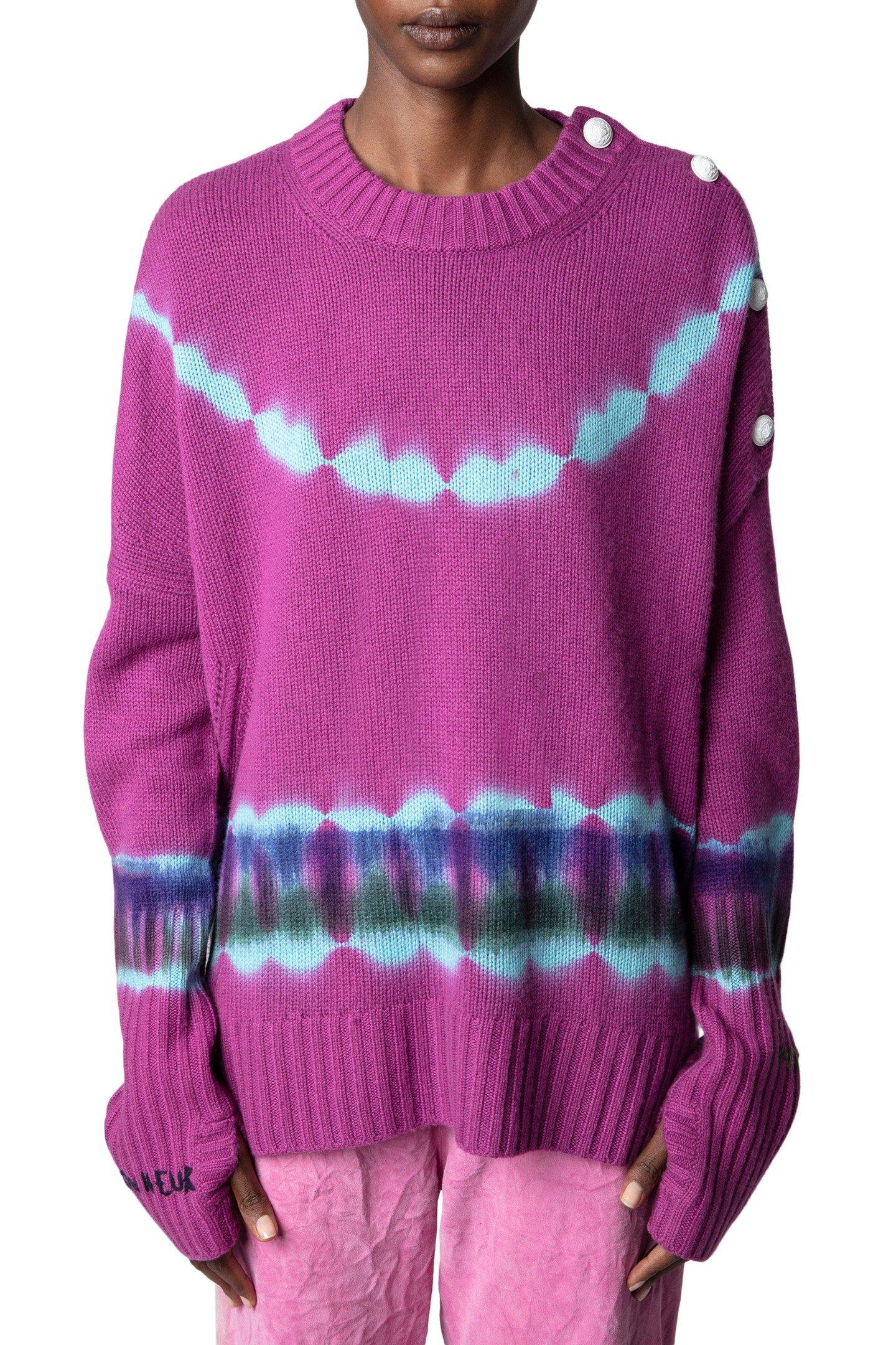 MALTA CASHMERE TIE-DYE SWEATER MAUVE by ZADIG&VOLTAIRE
