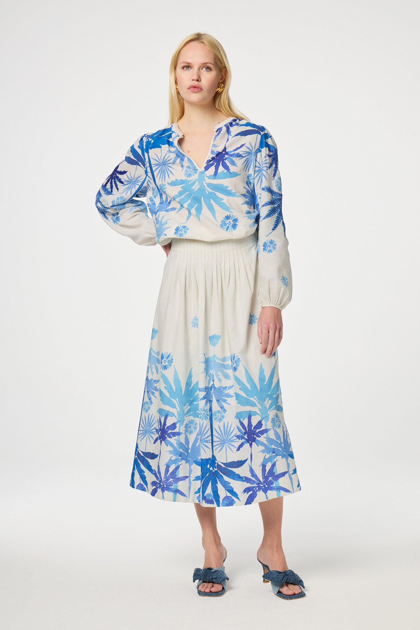 LOUA SKIRT WARM WHITE/BRIGHT BL by Fabienne Chapot