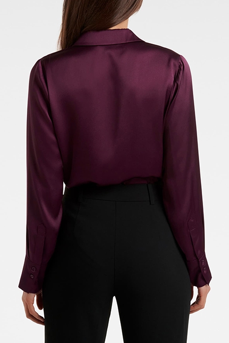 LILA LONGLINE SATIN SHIRT EGGPLANT PURPLE 2