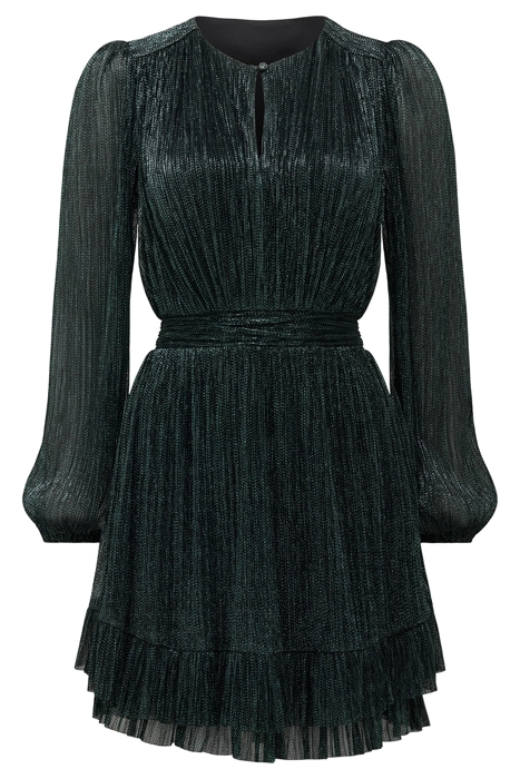 GOLDIE LONG SLEEVE PLISSE MINI DRESS CLOVER GREEN 6