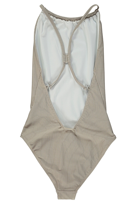 HALTER PRINTED SWIMSUIT BEIGE STRI 2