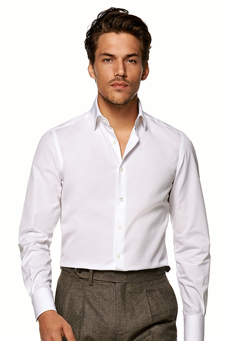 WHITE POPLIN SLIM FIT SHIRT WHITE 1
