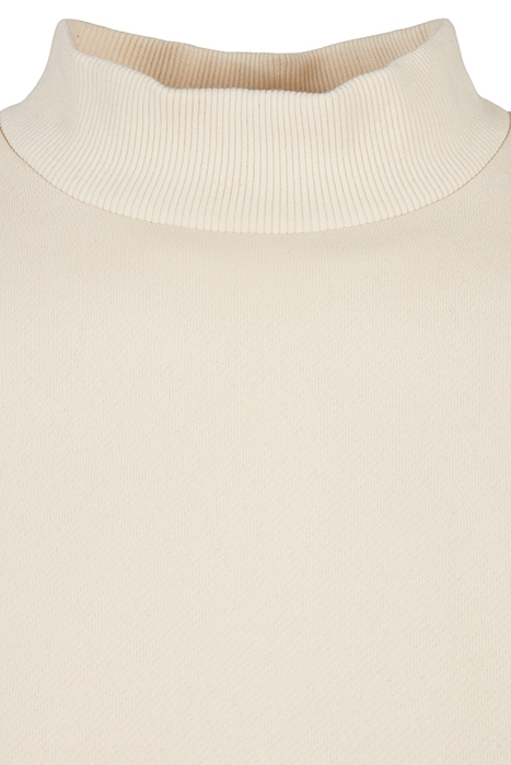 LADIES CROPPED OVERSIZED SWEAT HIGH NECK CREW WHITESAND 8