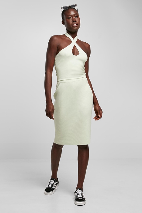 LADIES RIB KNIT MIDI SKIRT LIGHTMINT 4