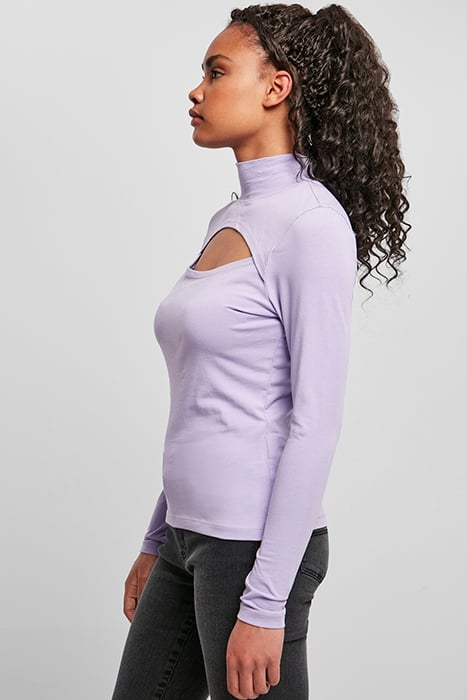 LADIES CUT-OUT TURTLENECK LONGSLEEVE LAVENDER 6