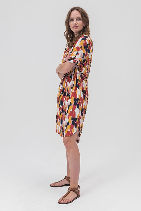 JURK MET FAIDED PAINT PRINT EN CEINTUUR BAKED APPLE 2