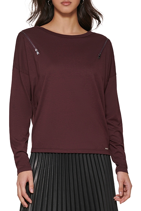 L/S CREW NECK ZIP FR BORDEAUX 1