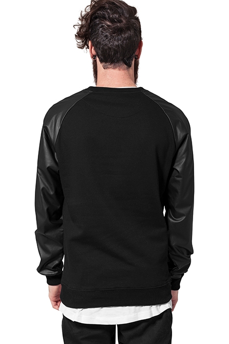 RAGLAN LEATHER IMITATION CREW BLK/BLK 2
